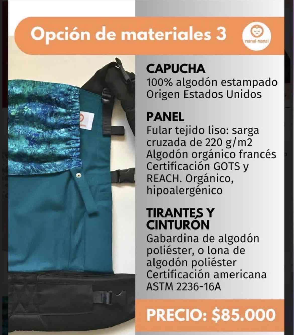 Mochila portabebé azul estampado - miniatura 2