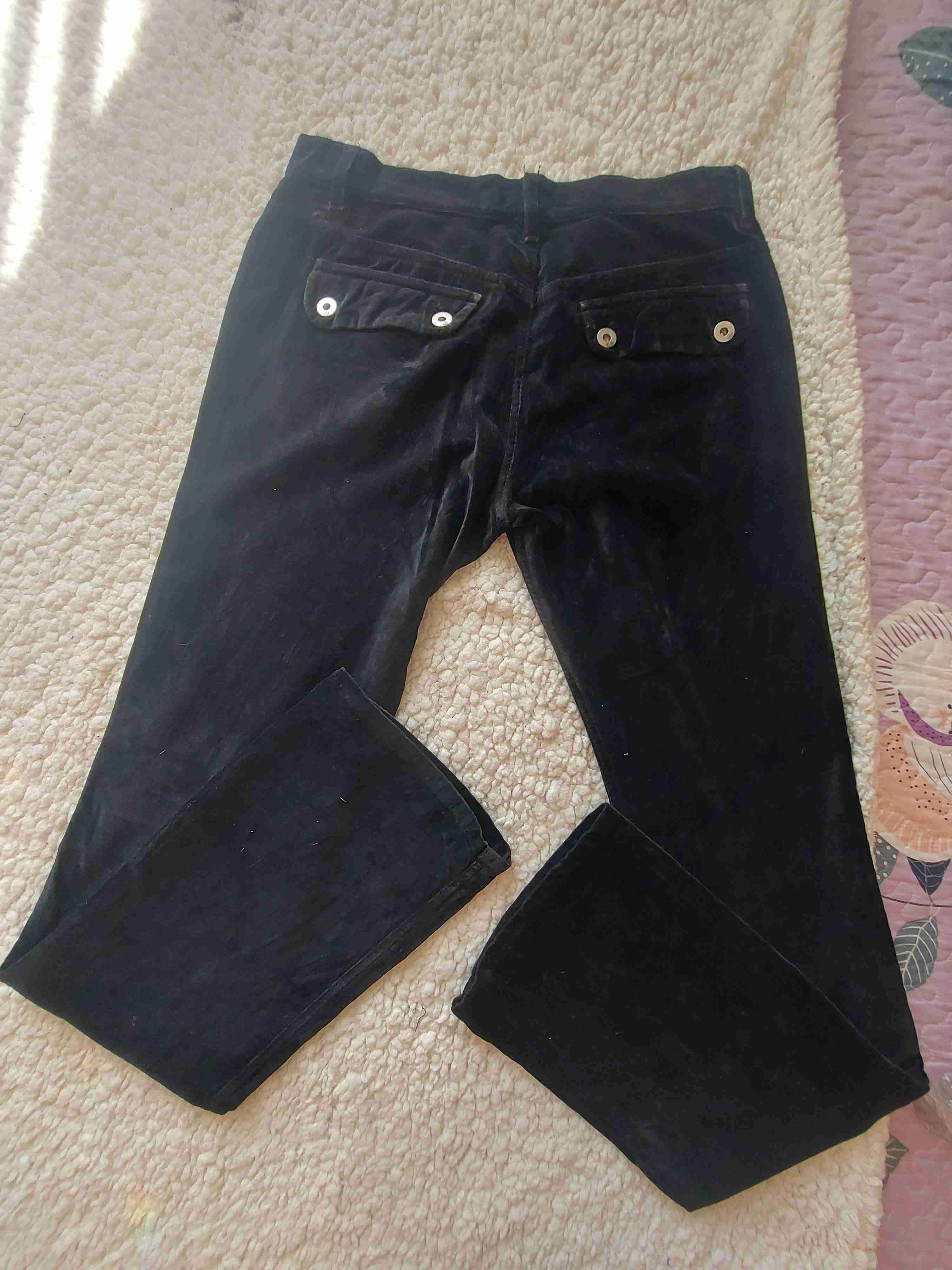Armani,Pantalones negros de terciopelo talle 36 - miniatura 2