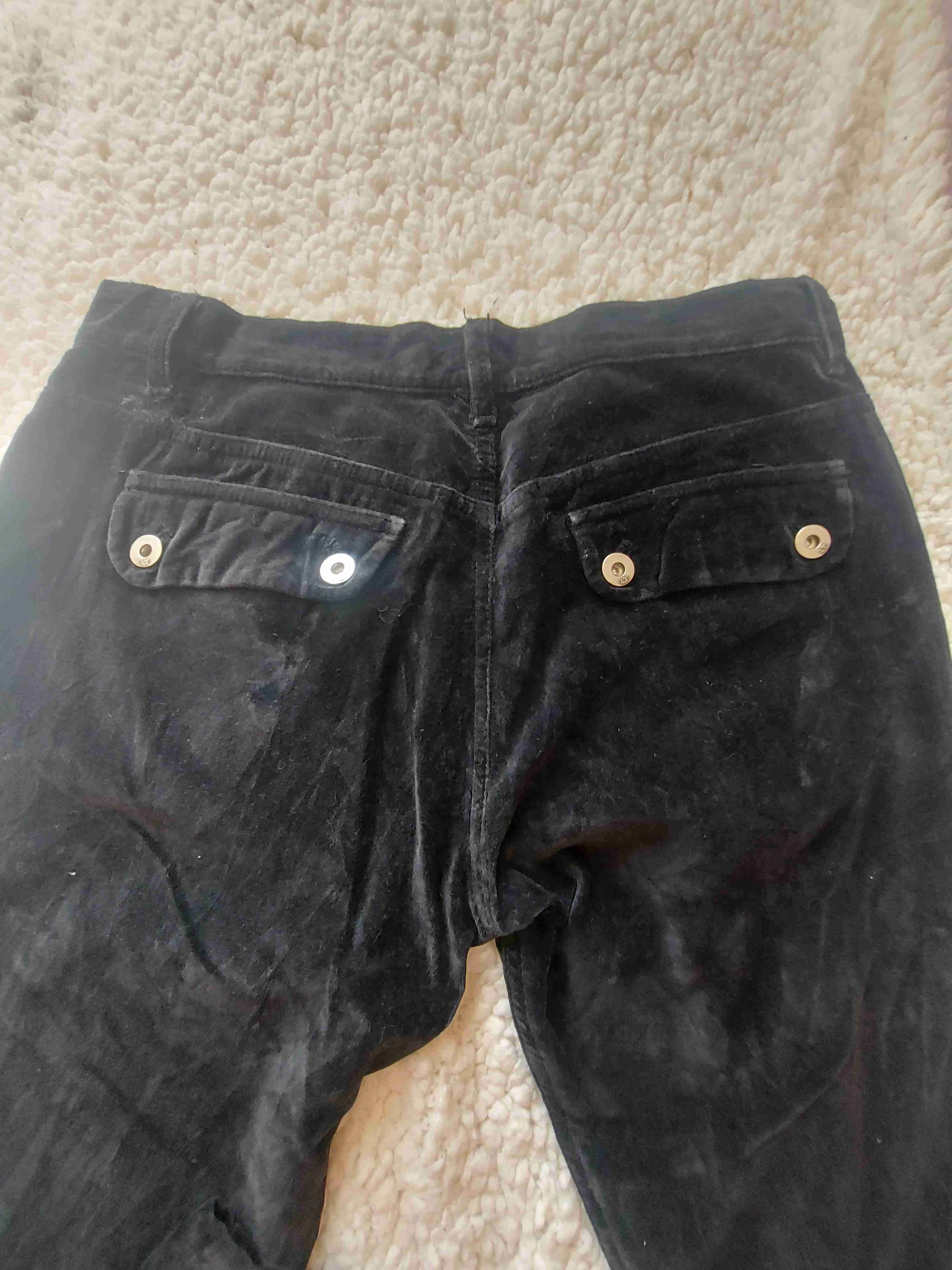 Armani,Pantalones negros de terciopelo talle 36 - miniatura 3