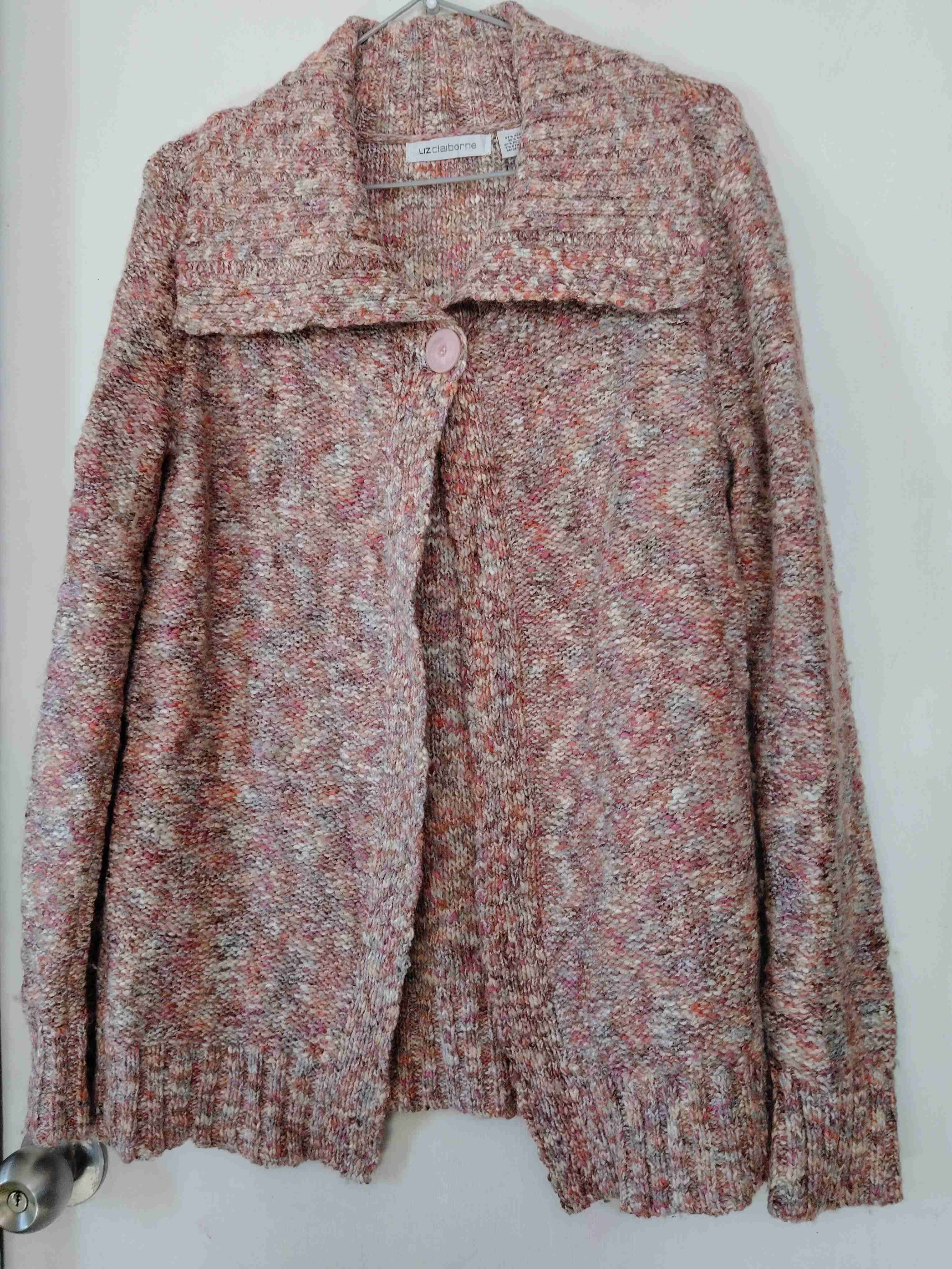 Suéter de lana rosado jaspeado