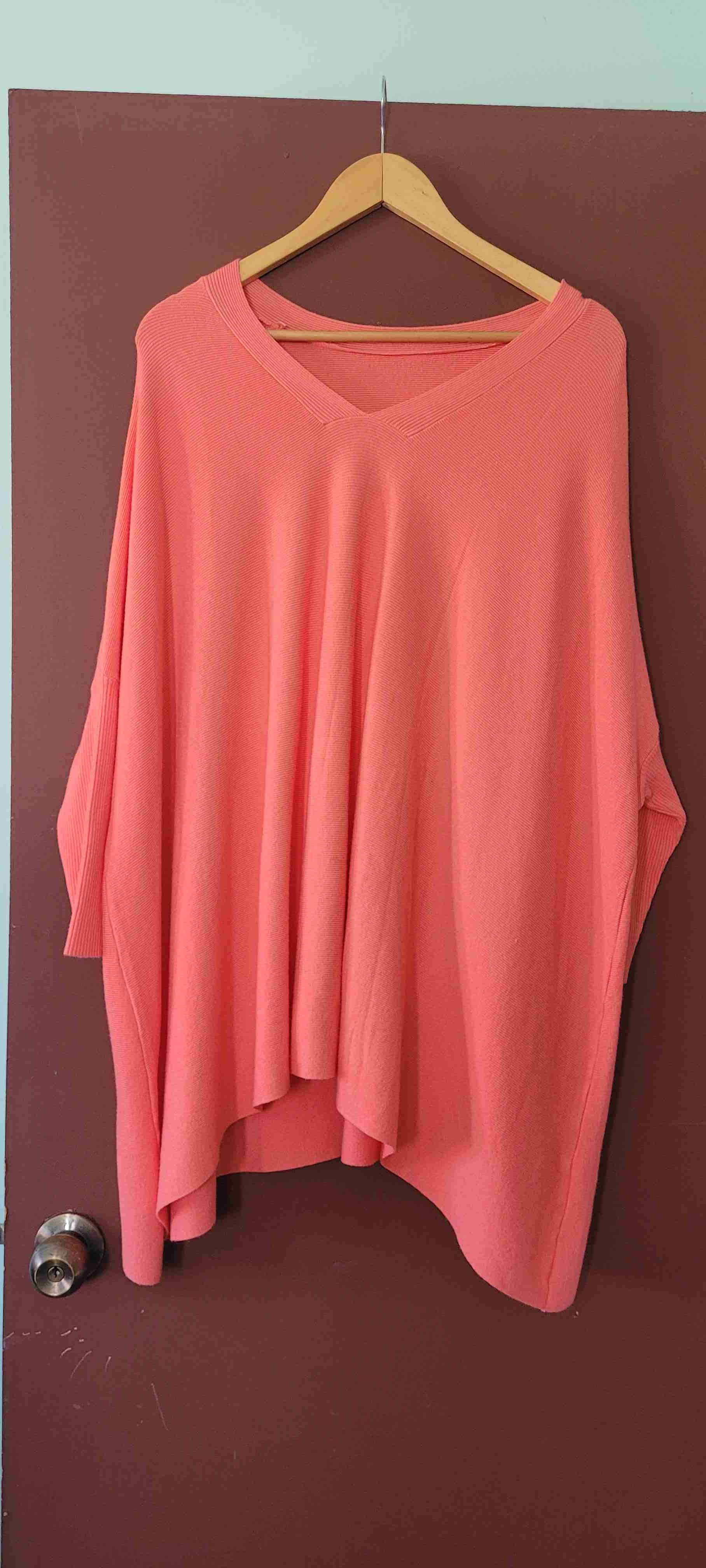 Poncho coral de punto suelto - miniatura 1