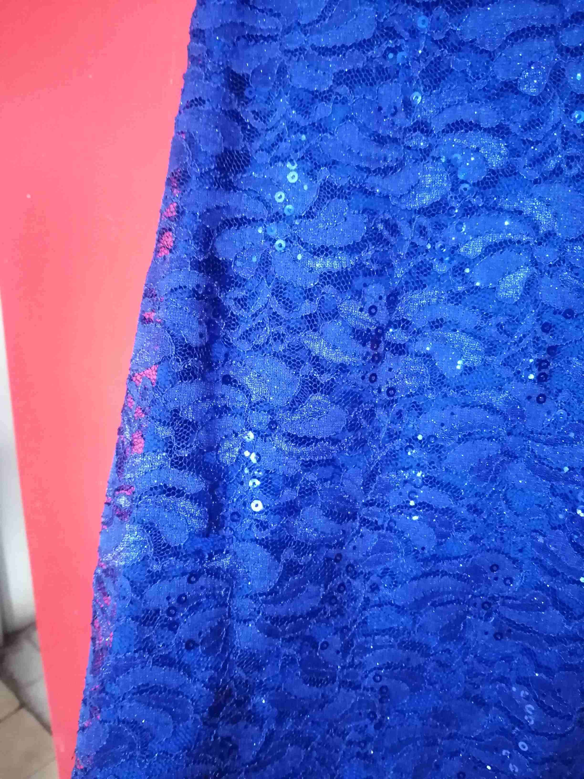 Vestido azul con lentejuelas - 4