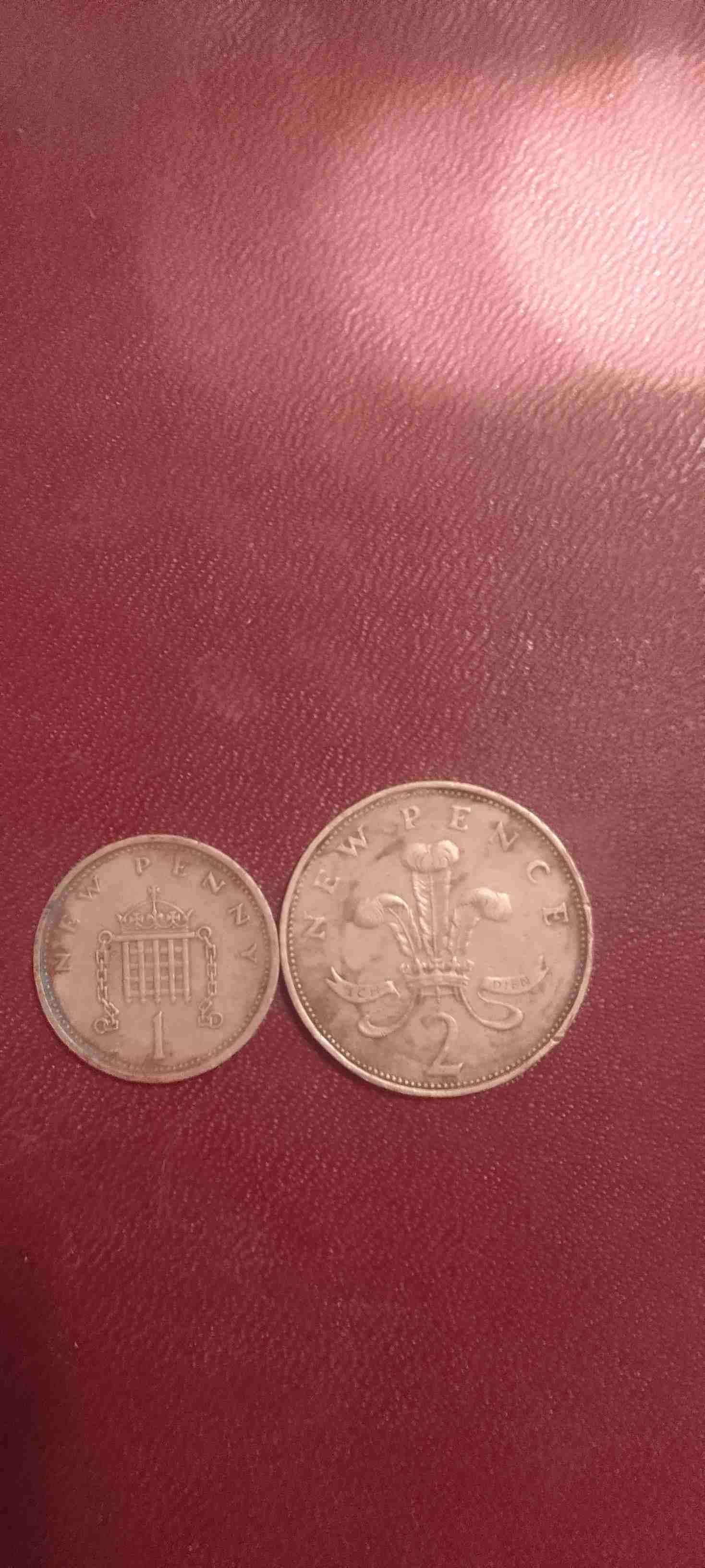 Monedas Gran Bretaña 1 y 2 peniques - miniatura 2