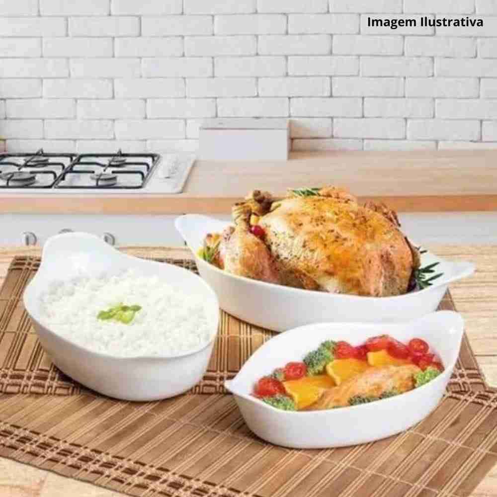 Juego de fuentes ovaladas blancas