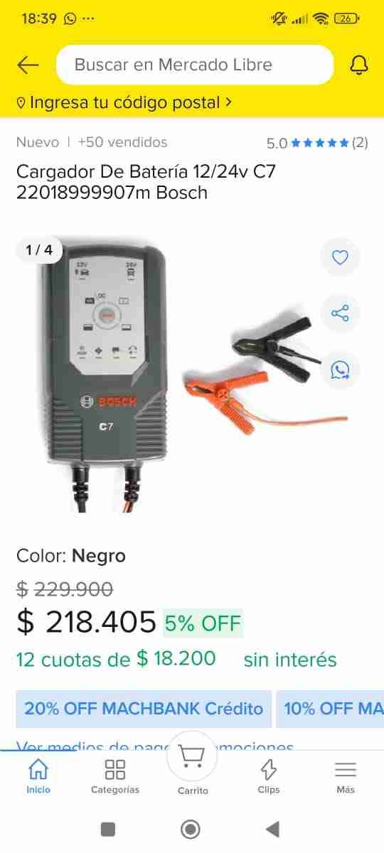 Cargador de batería Bosch 12/24V