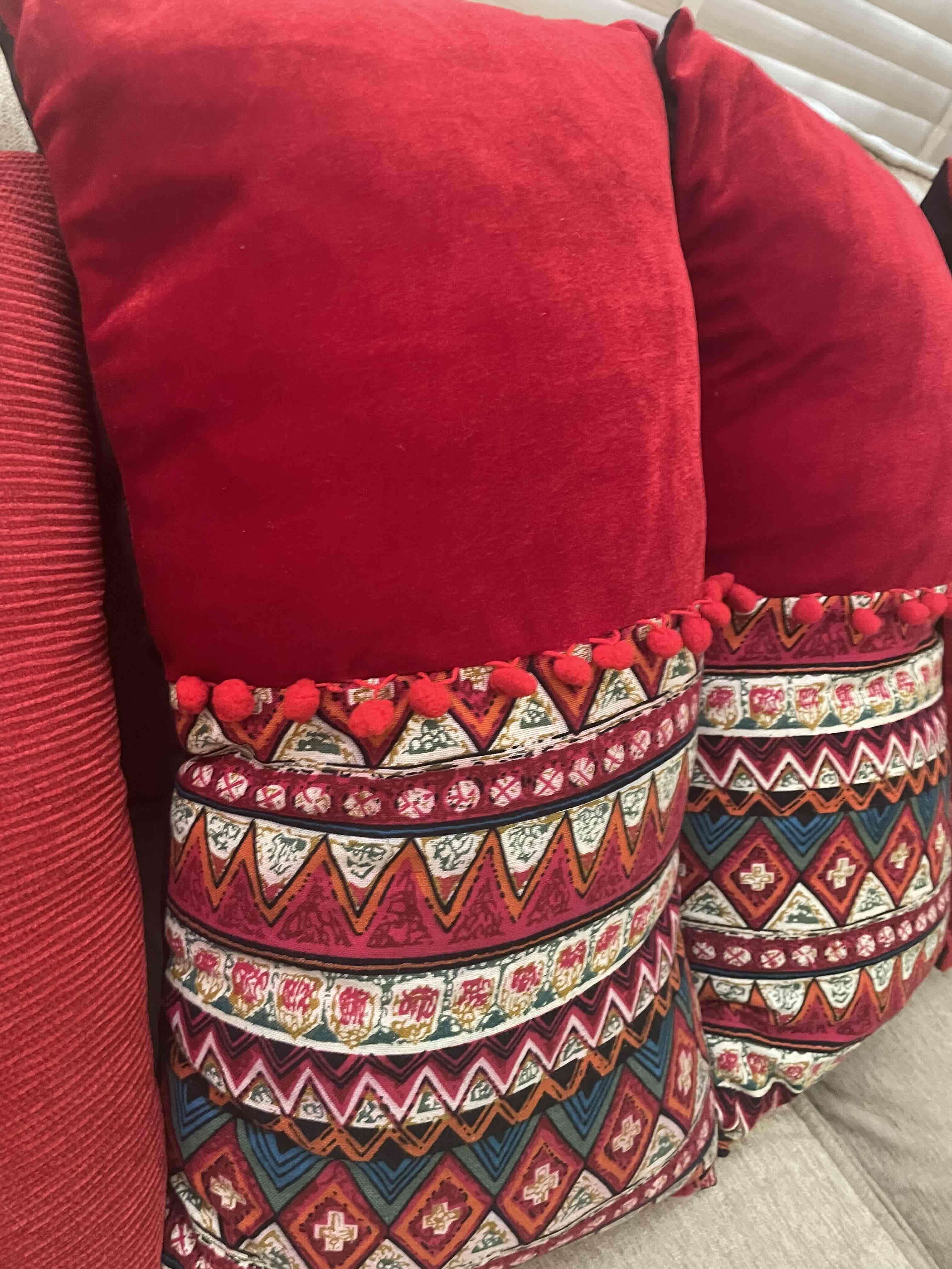 4 Cojines decorativos rojos - miniatura 2