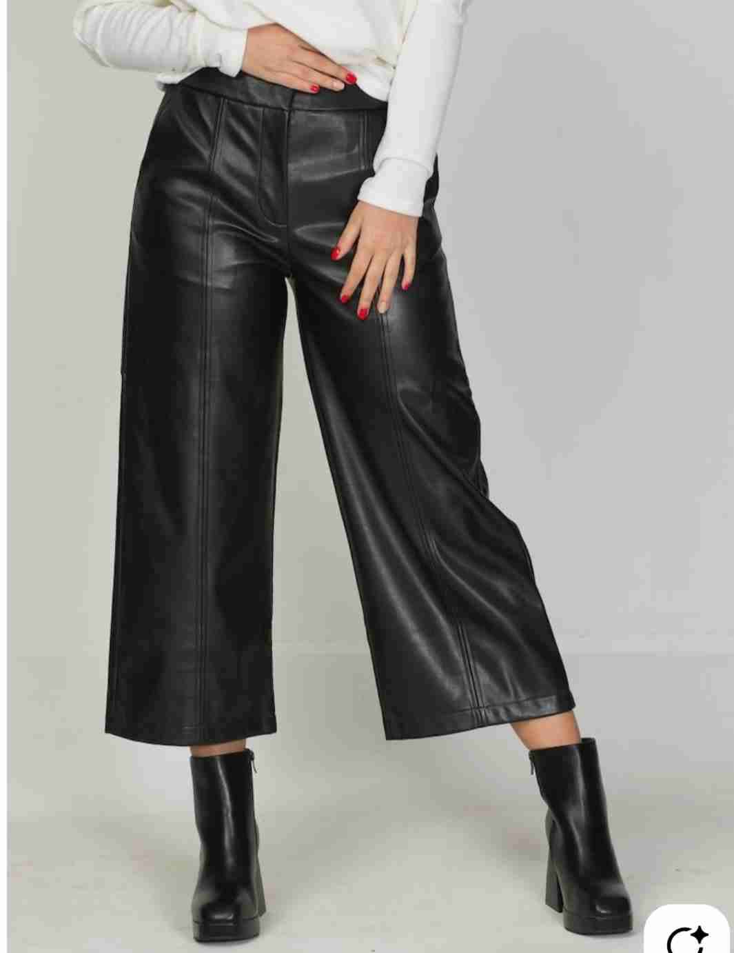 Zara, Legging de cuero sintético negro - 6