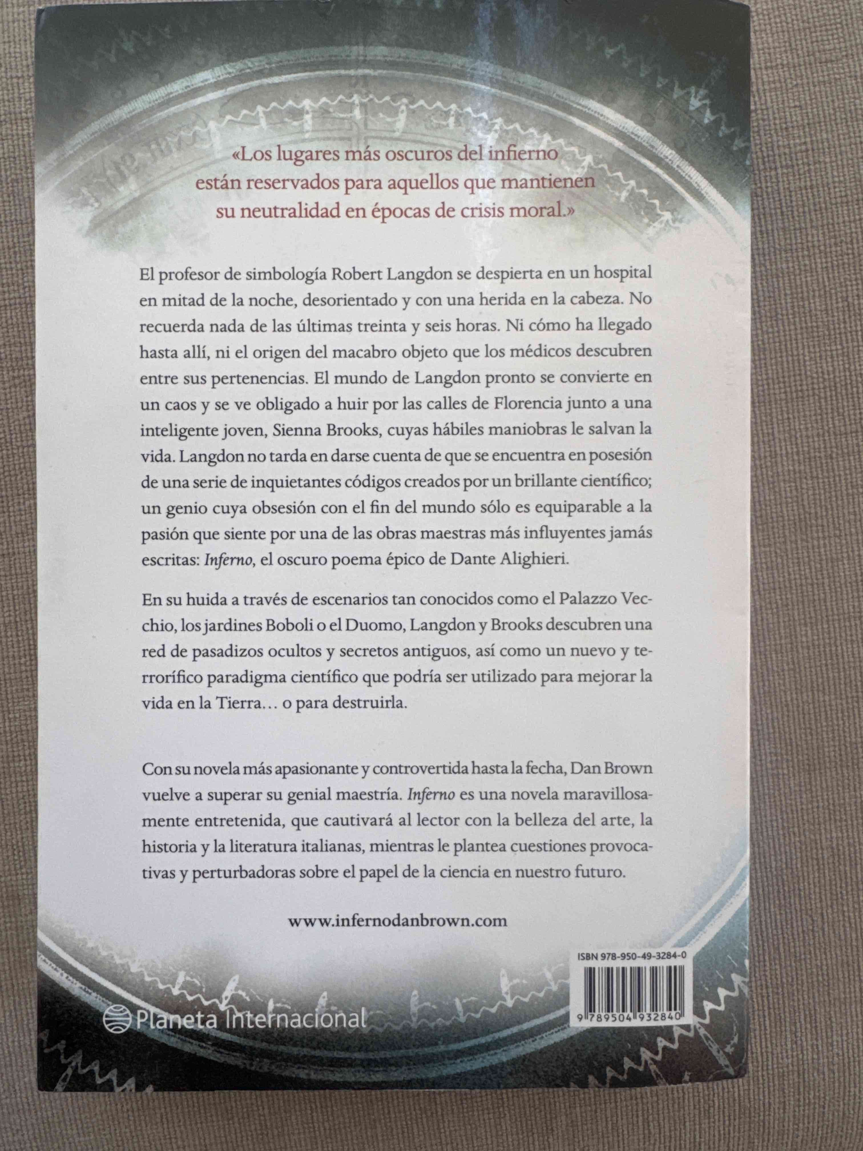 Libro 'Inferno' de Dan Brown - 2