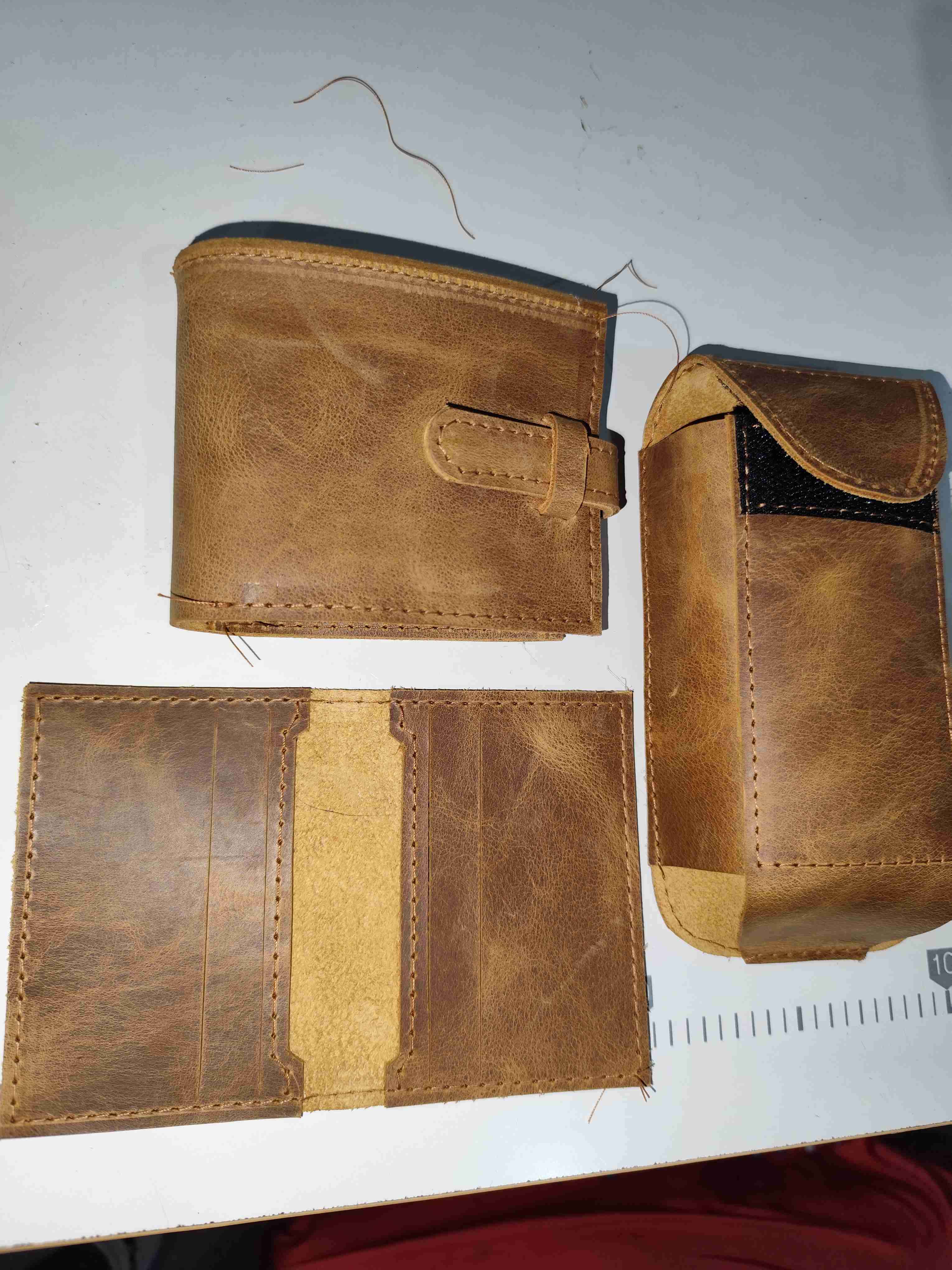 Set de accesorios de cuero marrón - 5