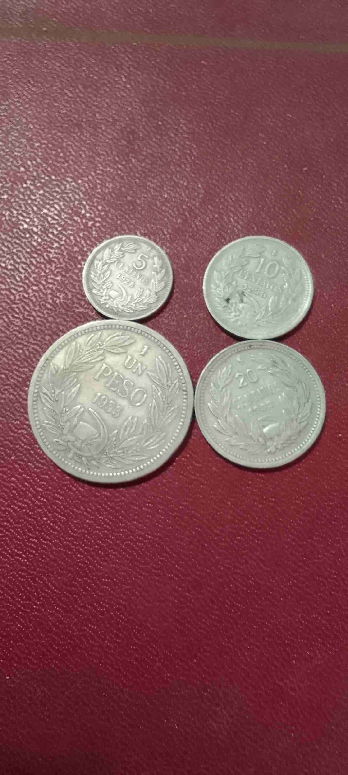 Set de monedas antiguas chilenas 1928-1933 - miniatura 1