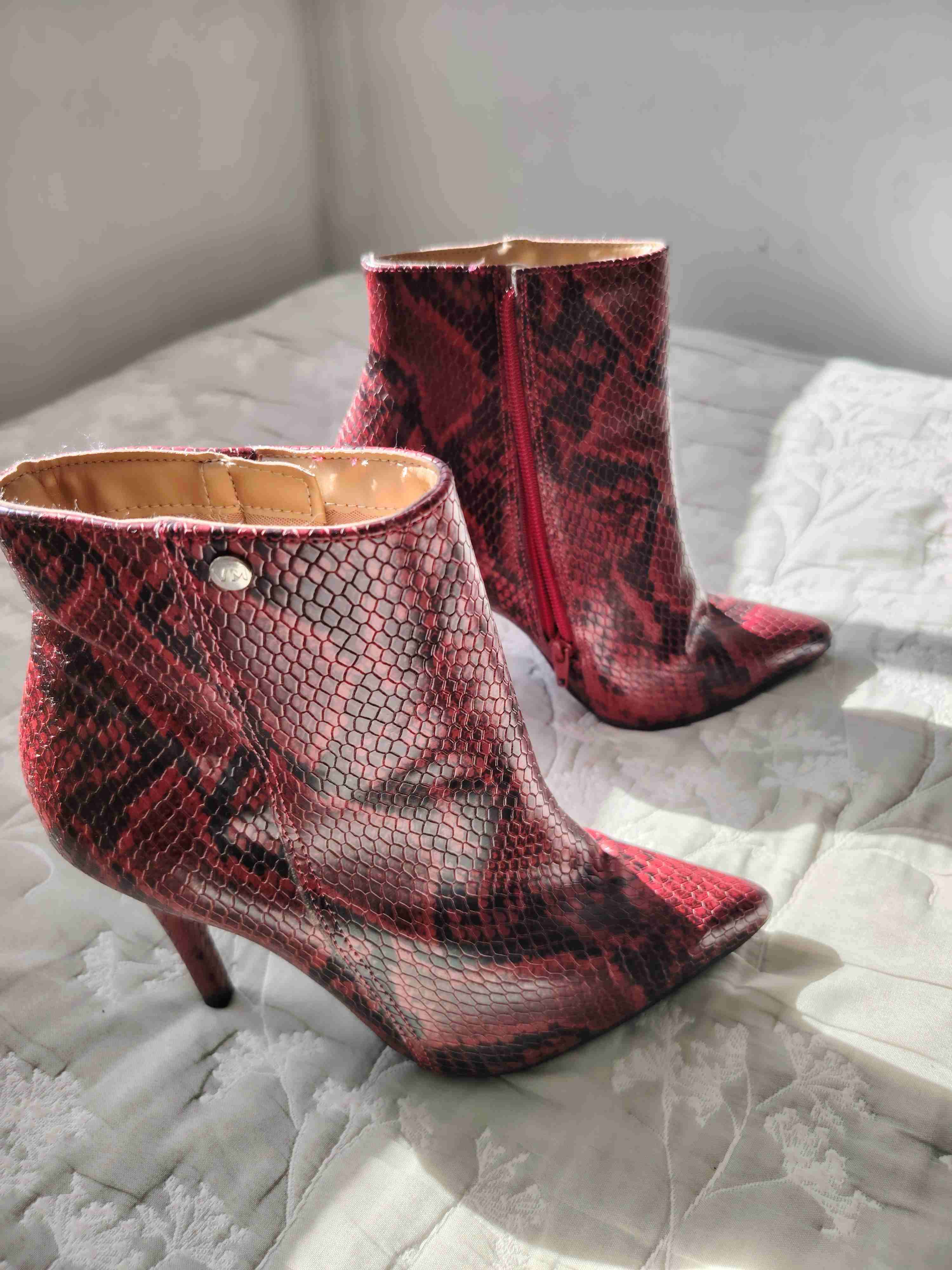 Botines de cuero rojos talla 38 - miniatura 4