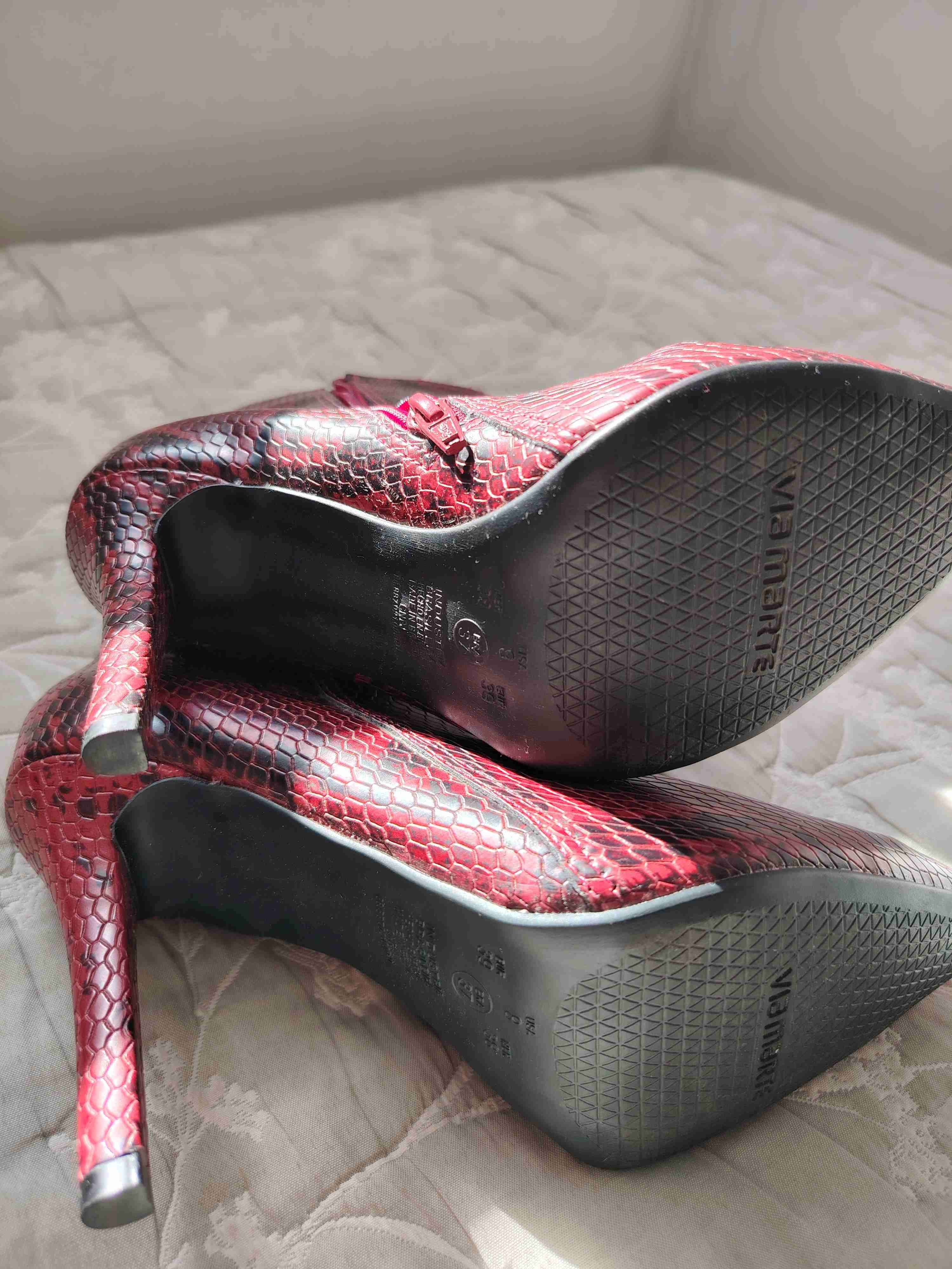 Botines de cuero rojos talla 38 - miniatura 5