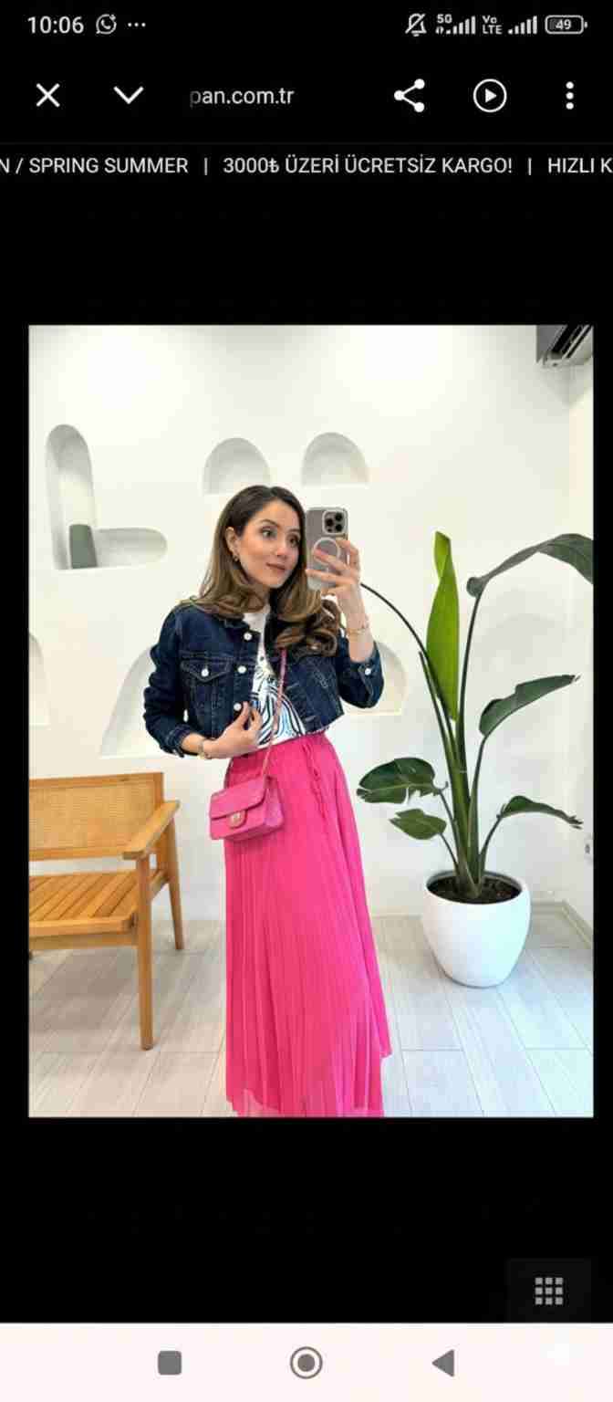 Falda plisada fucsia - miniatura 2