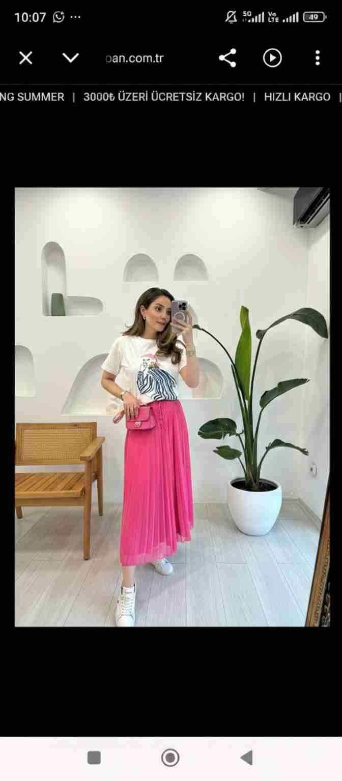 Falda plisada fucsia - miniatura 3