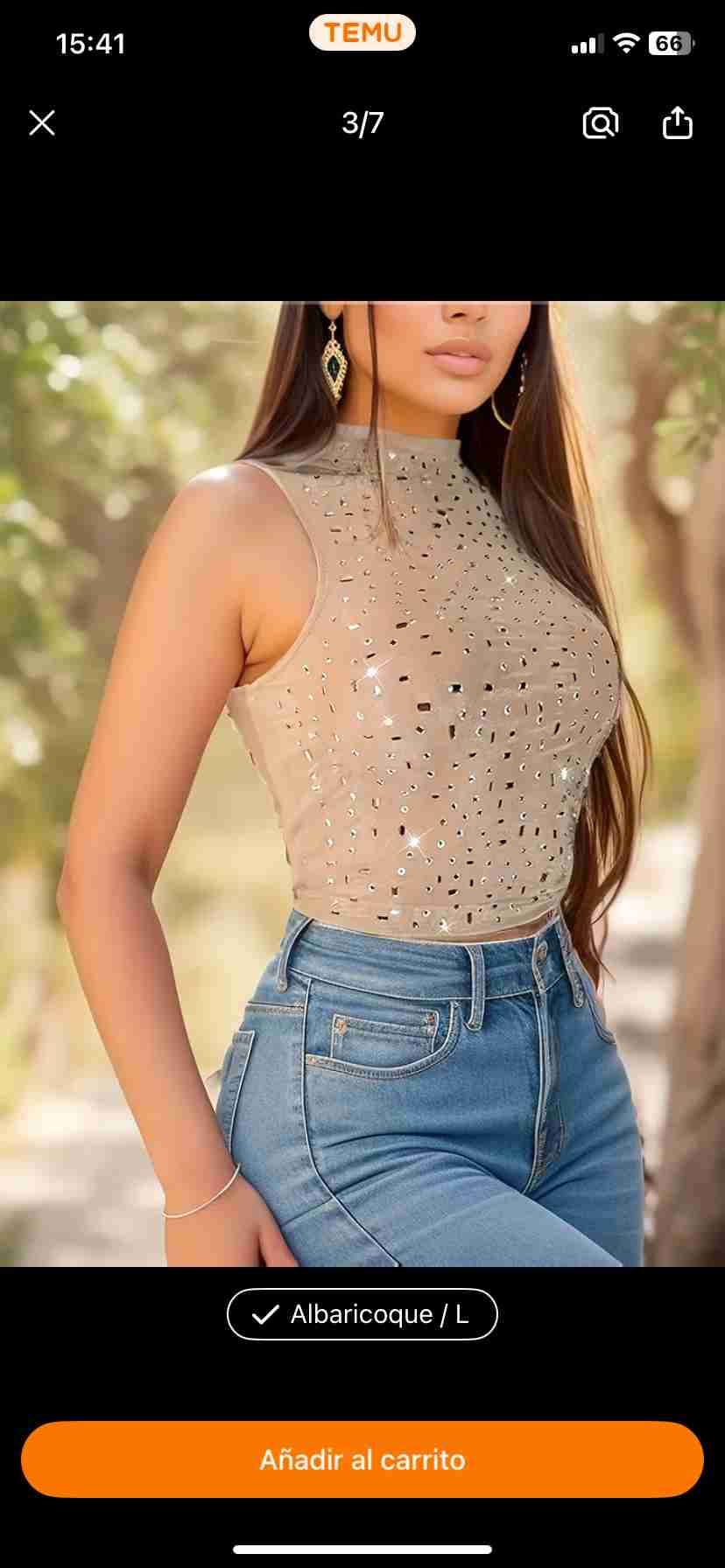 Blusa sin mangas con brillo - miniatura 3