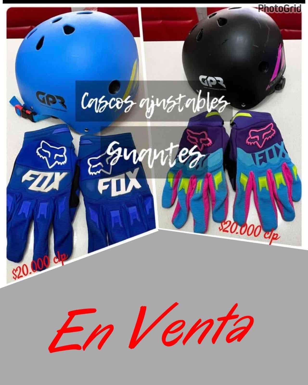 Cascos y guantes Fox
