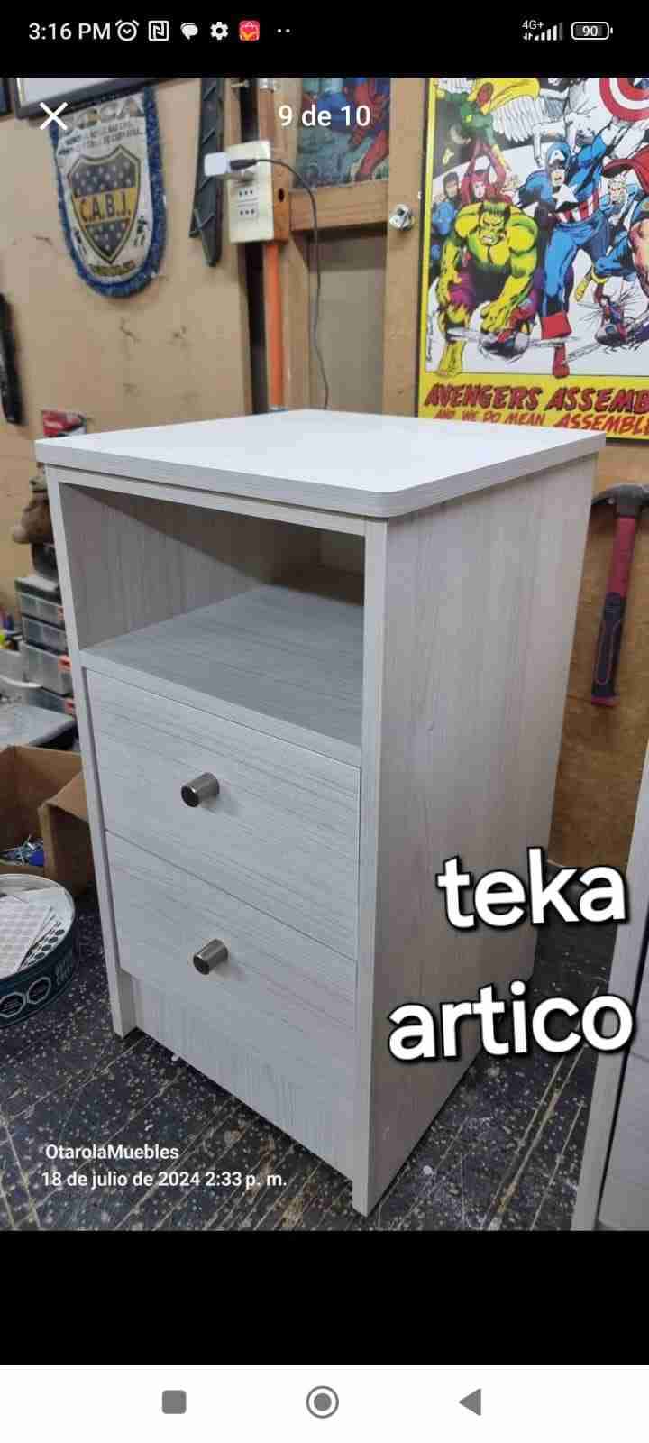 Velador de melamina con cajones - miniatura 3