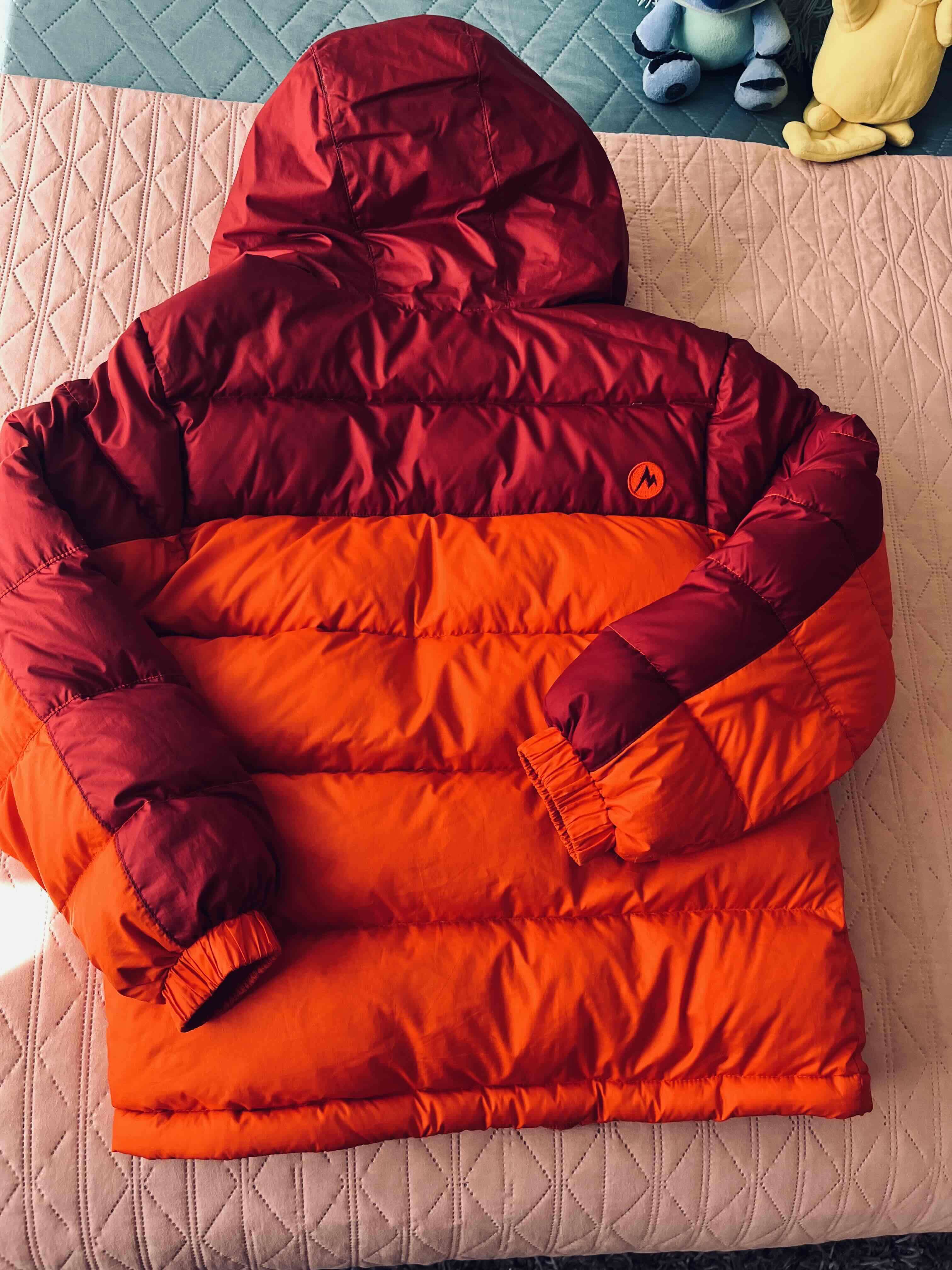 Chaqueta inflada naranja y roja Mármot talla 10/12 - miniatura 3