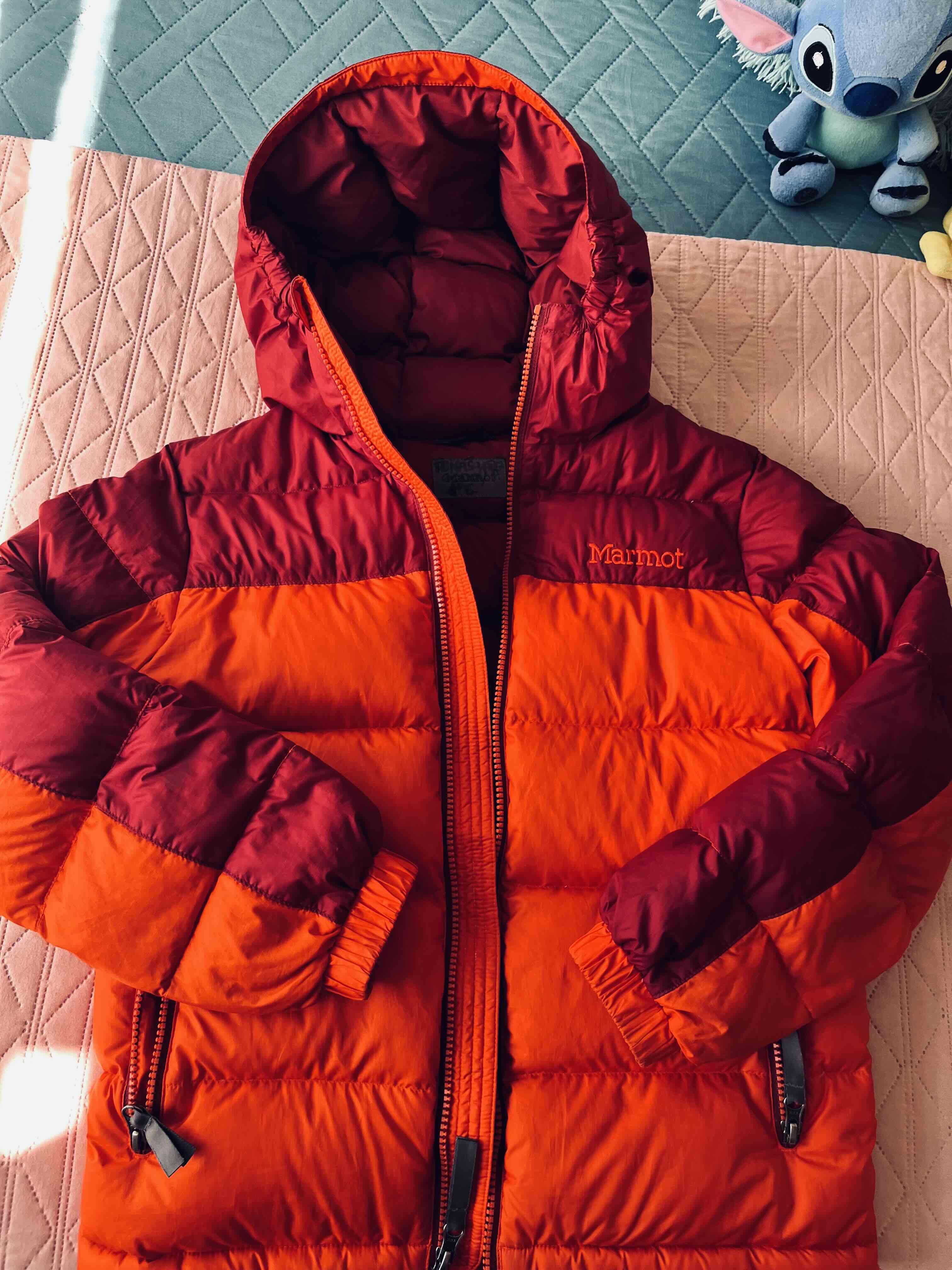 Chaqueta inflada naranja y roja Mármot talla 10/12 - miniatura 5