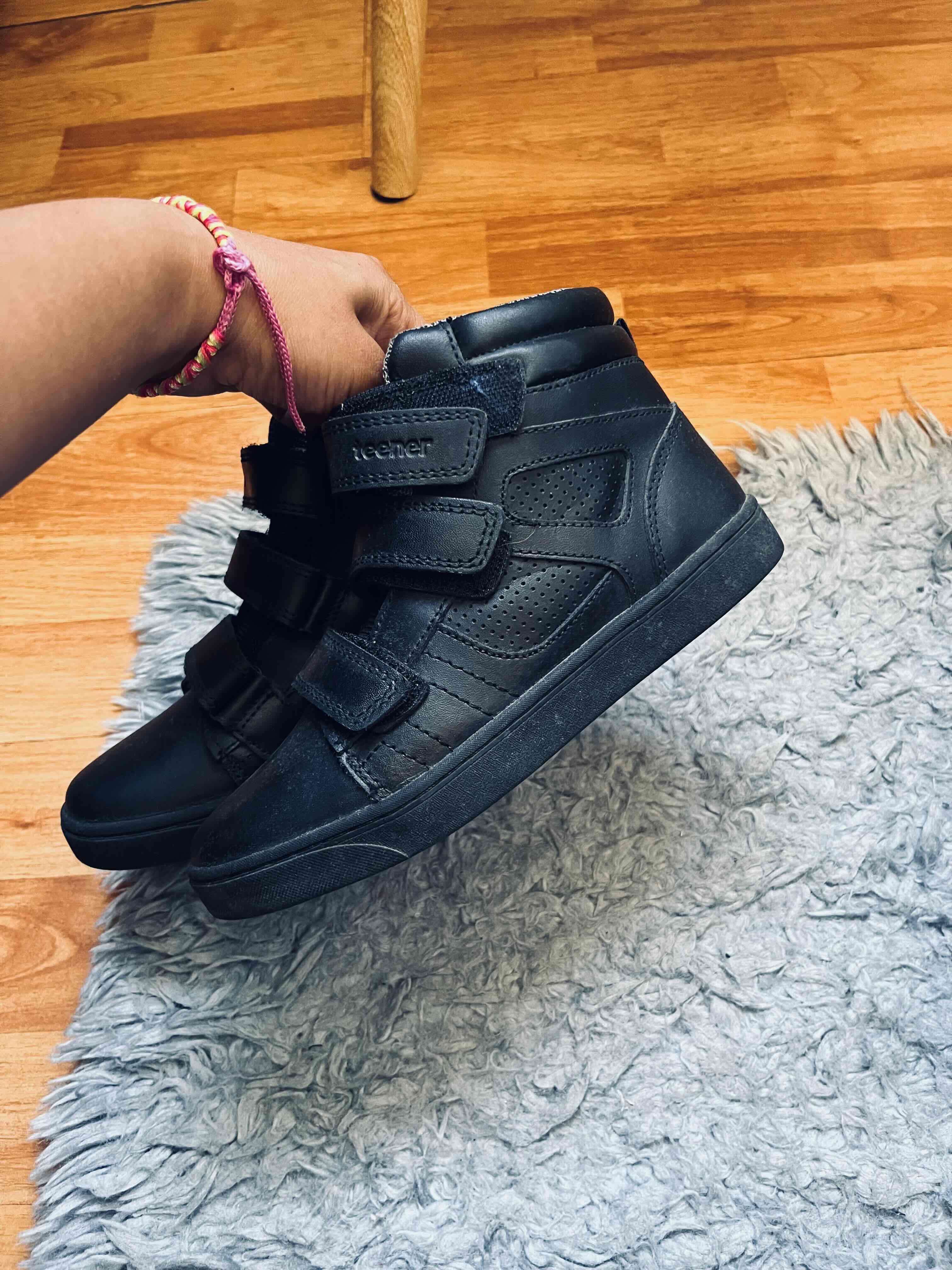 Zapatillas negras casuales escolar nino talla 32 - miniatura 2