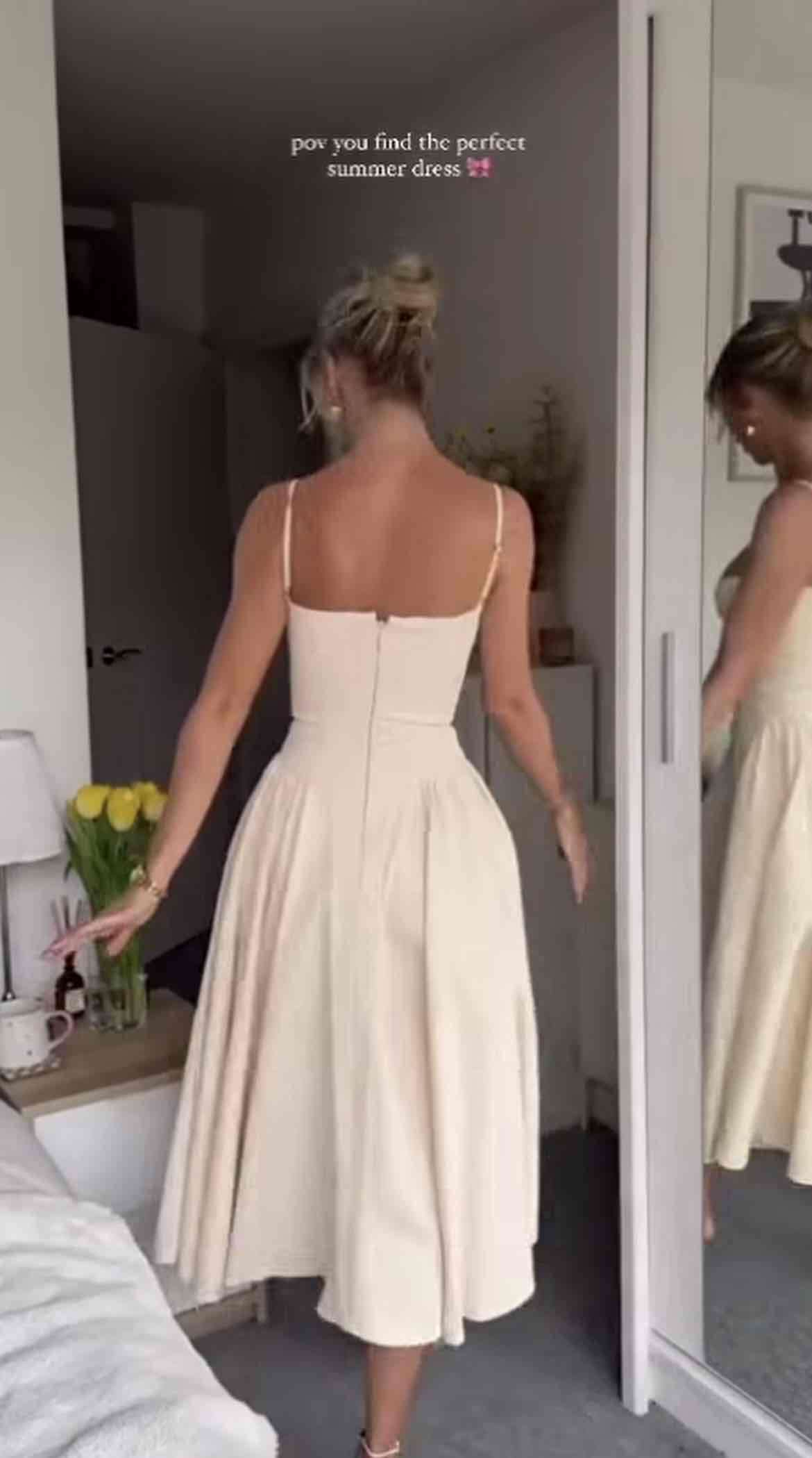 Vestido beige M - miniatura 4