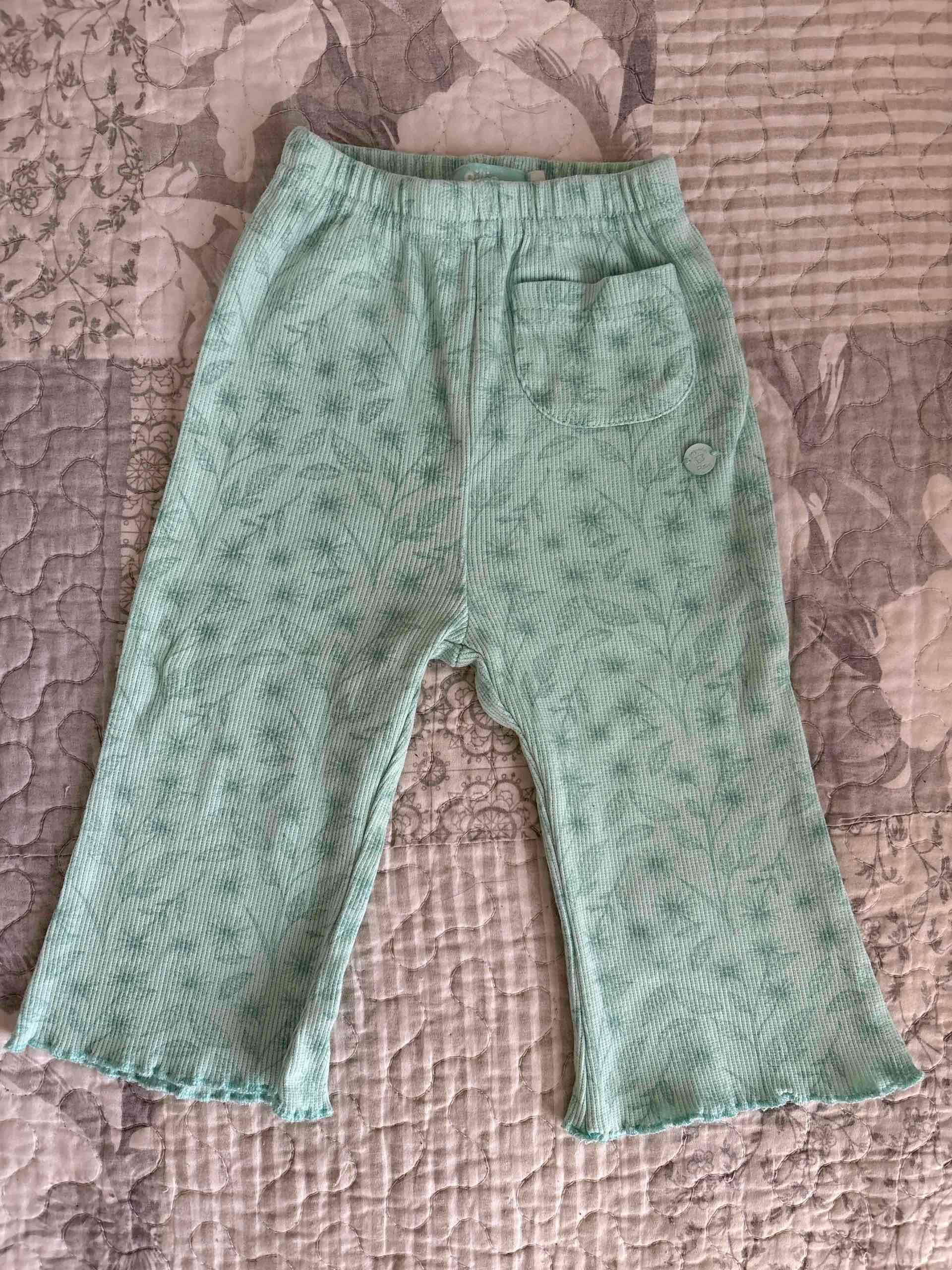 Pantalón verde claro bebé niña - miniatura 1