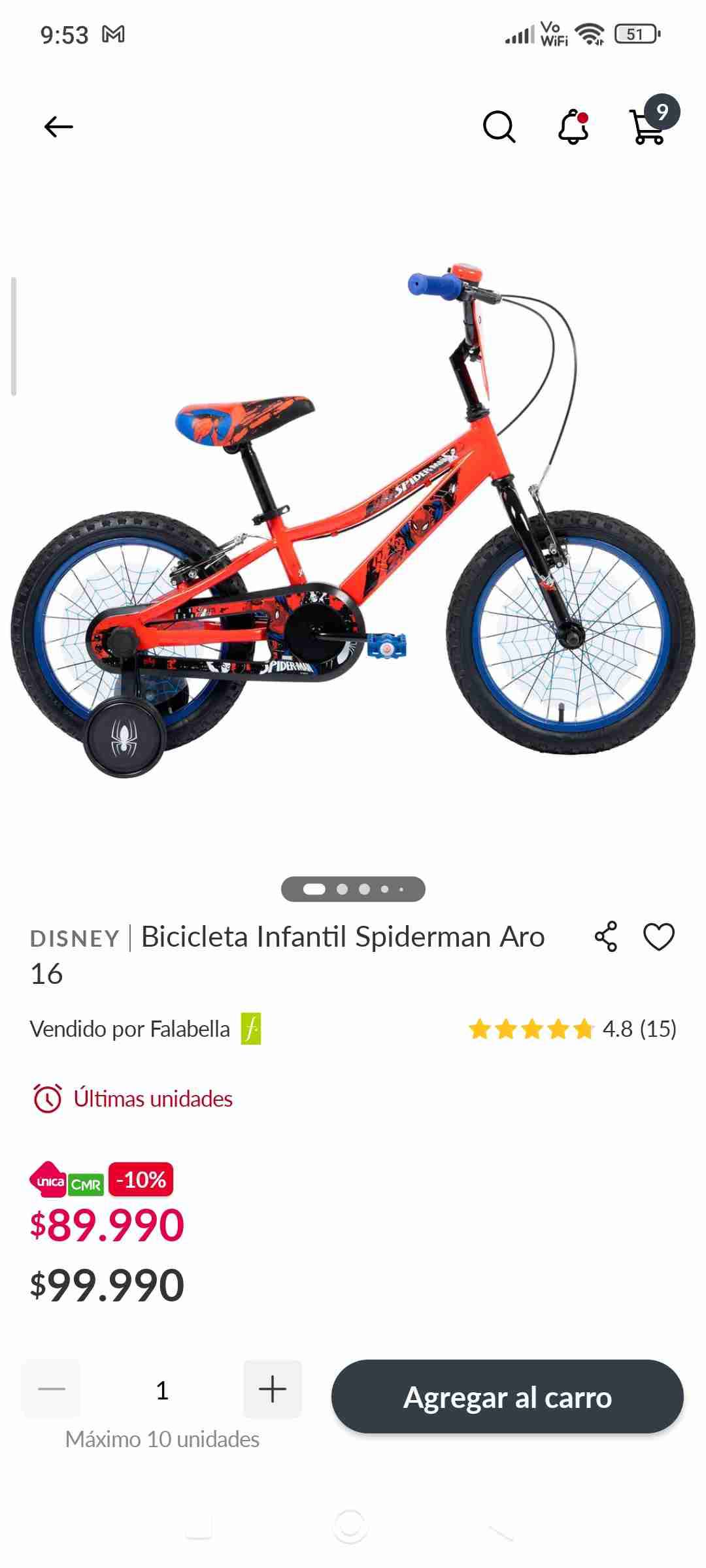 Bicicleta infantil Spider-Man - 3