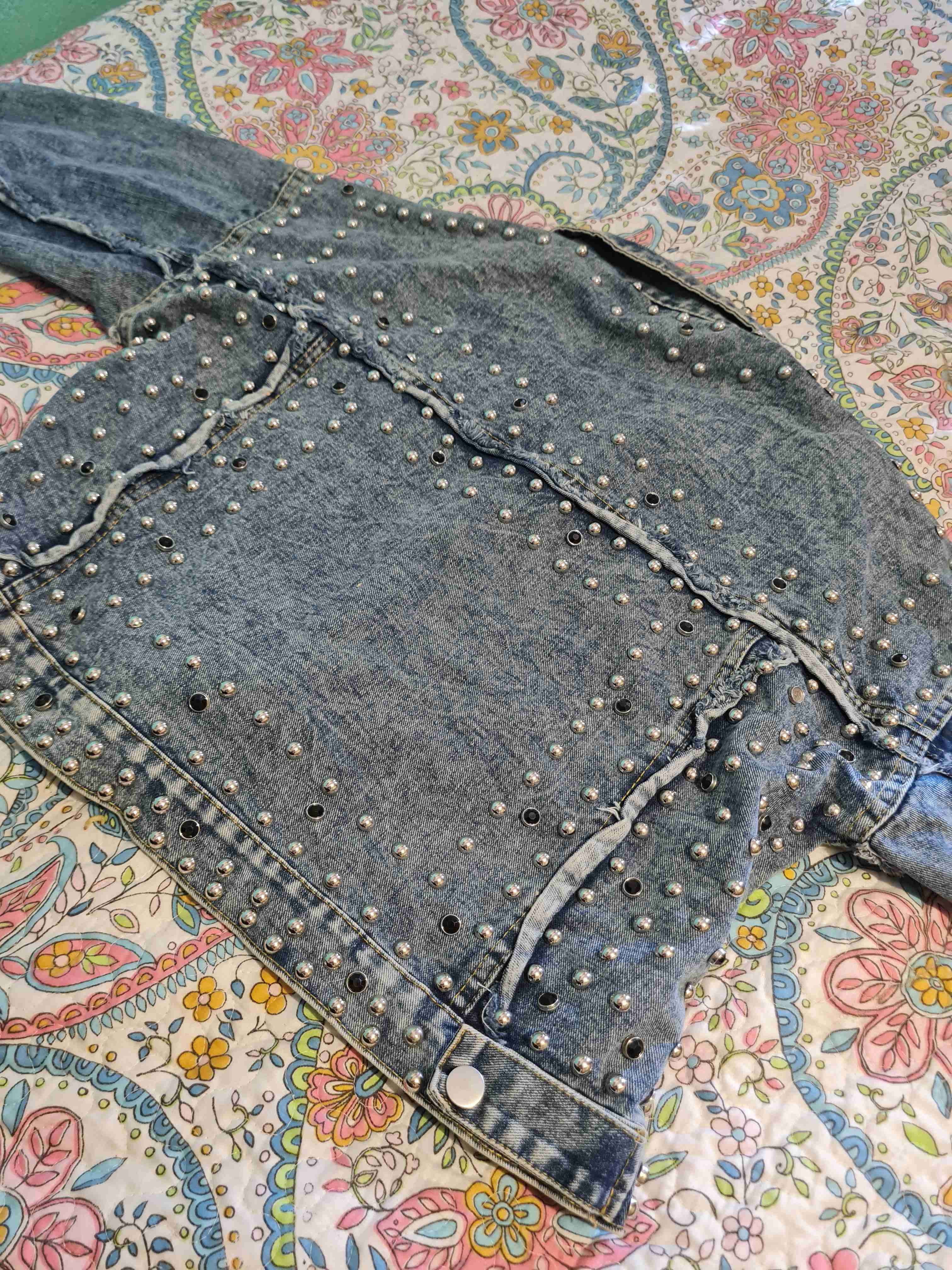 Chaqueta mezclilla con perlas - 2