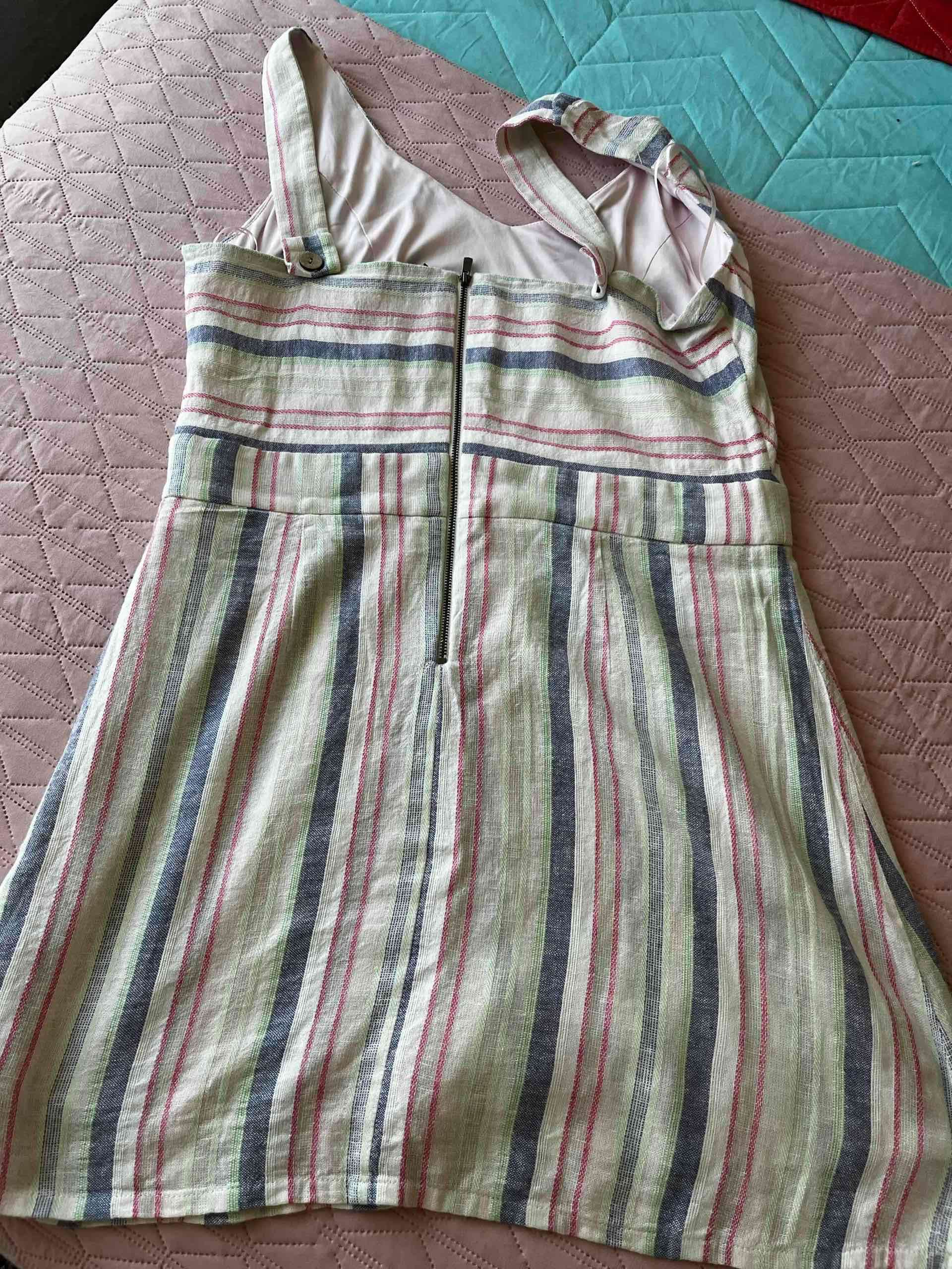 Vestido short a raya multicolor IO talla L un  uso - miniatura 2
