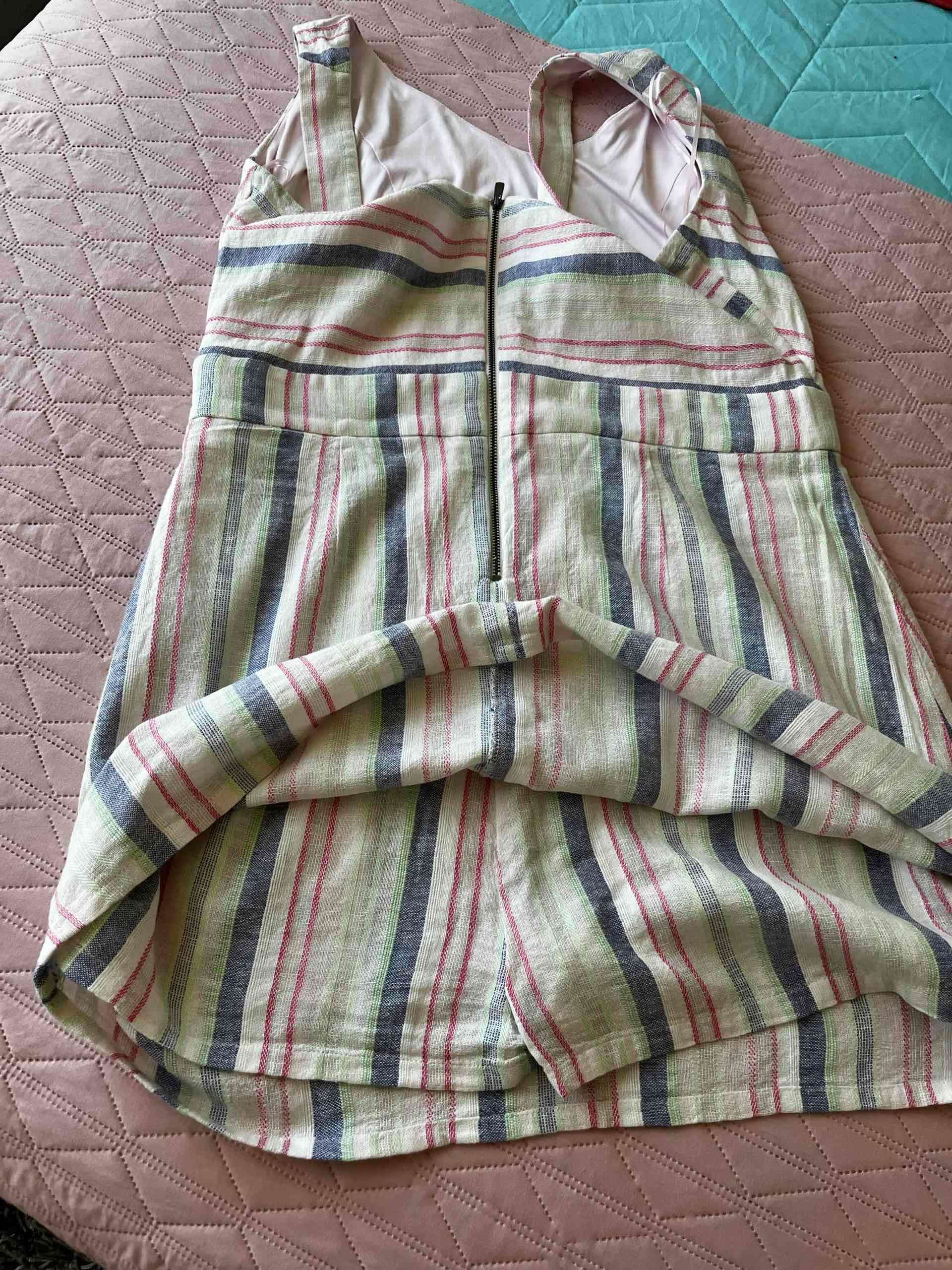 Vestido short a raya multicolor IO talla L un  uso - miniatura 3