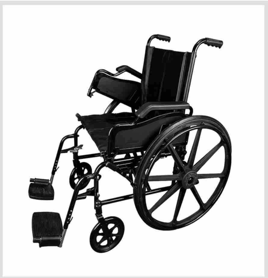 Silla de ruedas plegable negra - 1