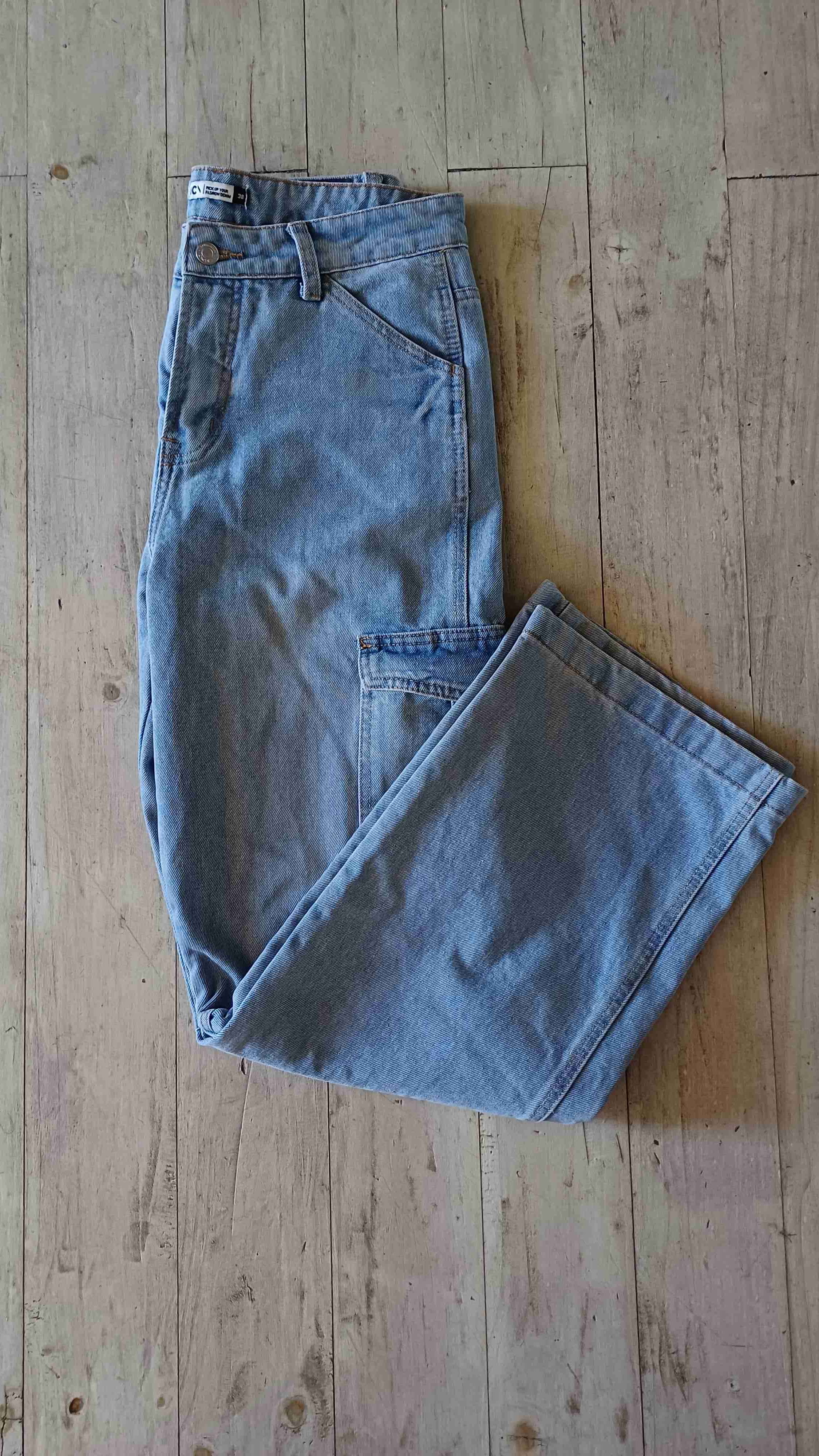 Pantalones cargo jeans azul - 5