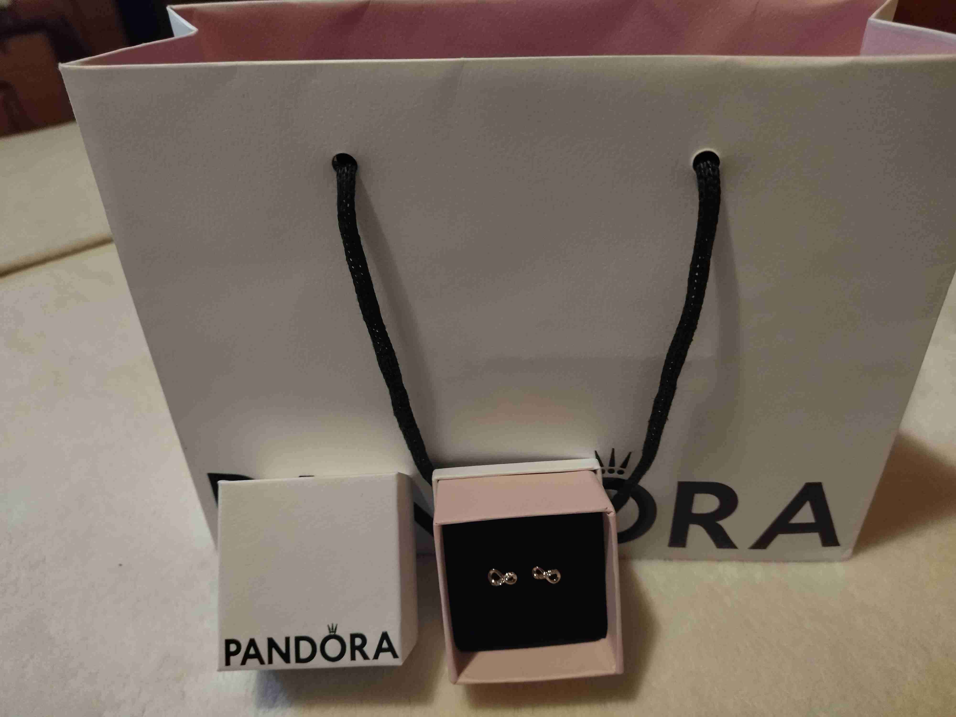 Aros infinito dorados en caja, Pandora - miniatura 3