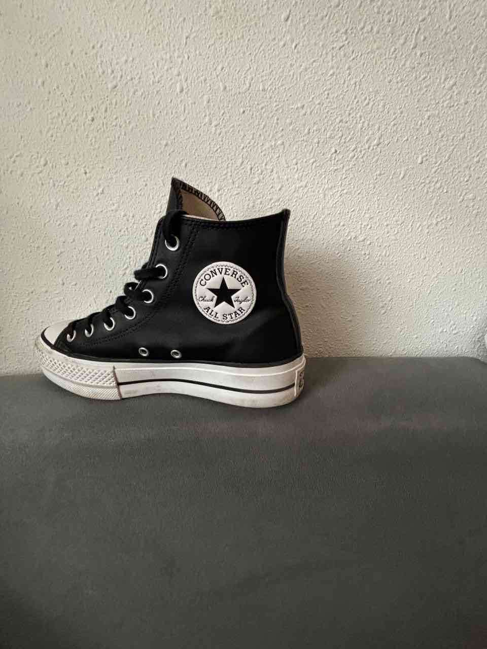 Zapatillas altas negras de cuero - 2