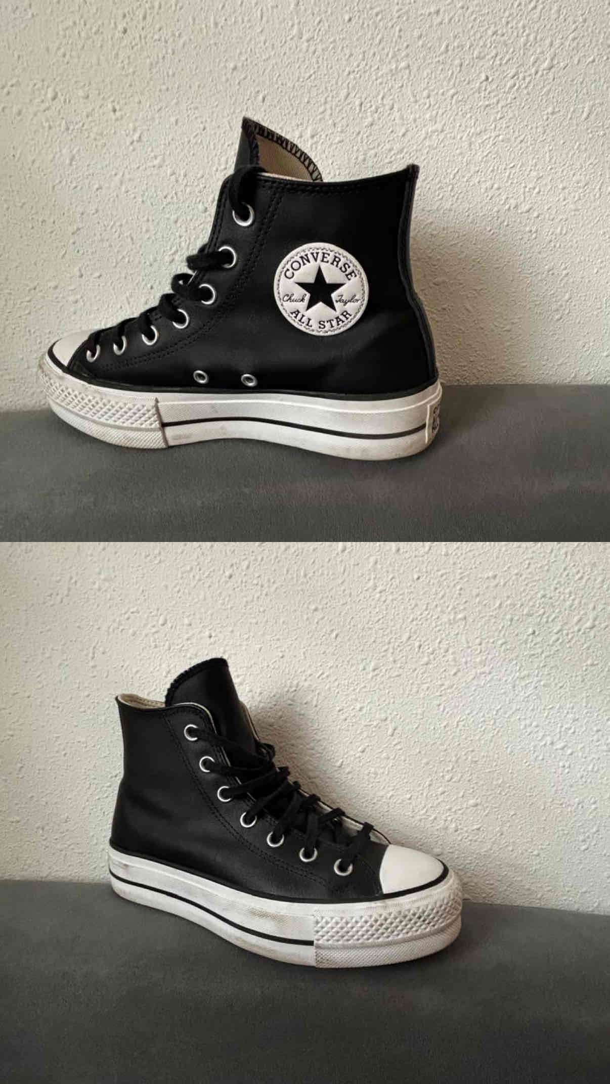 Zapatillas altas negras de cuero - 3