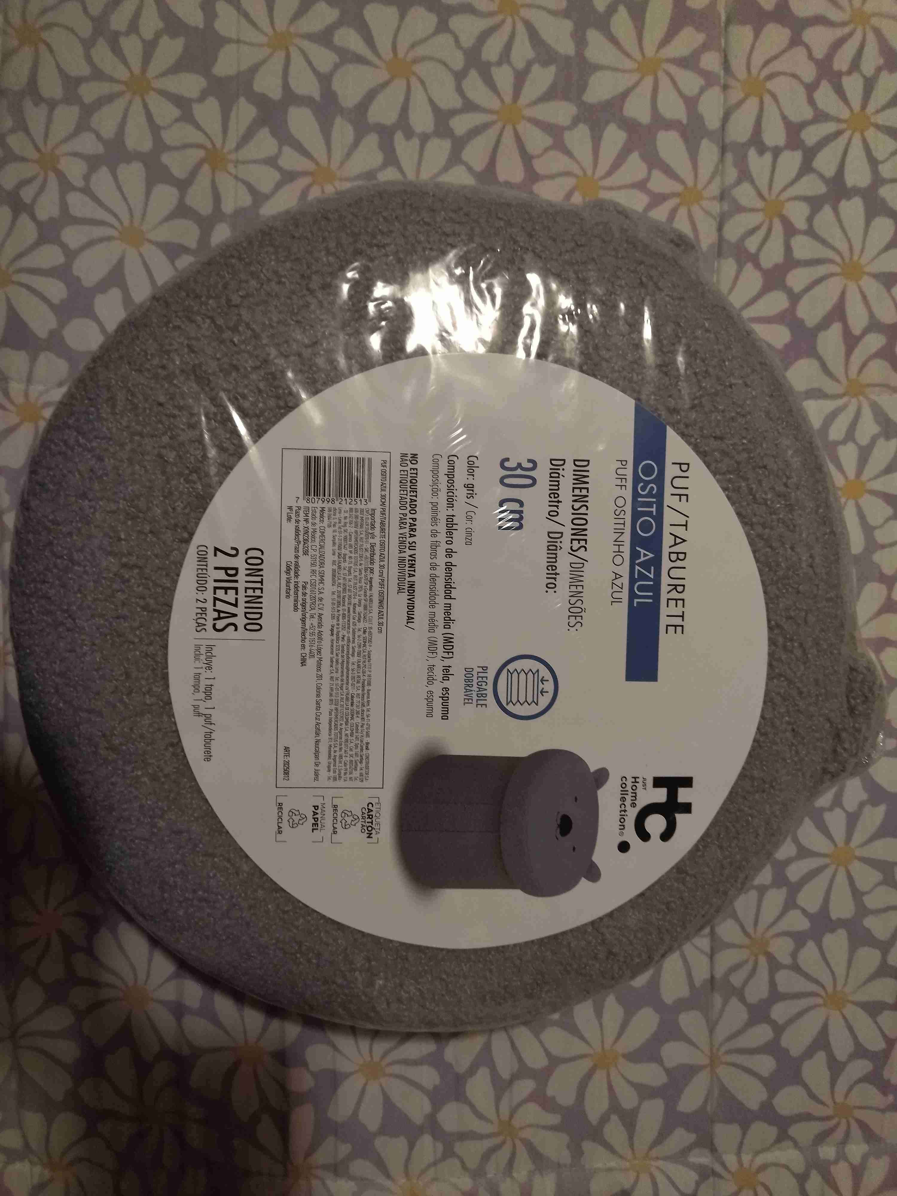 Puf taburete gris 30cm - miniatura 4