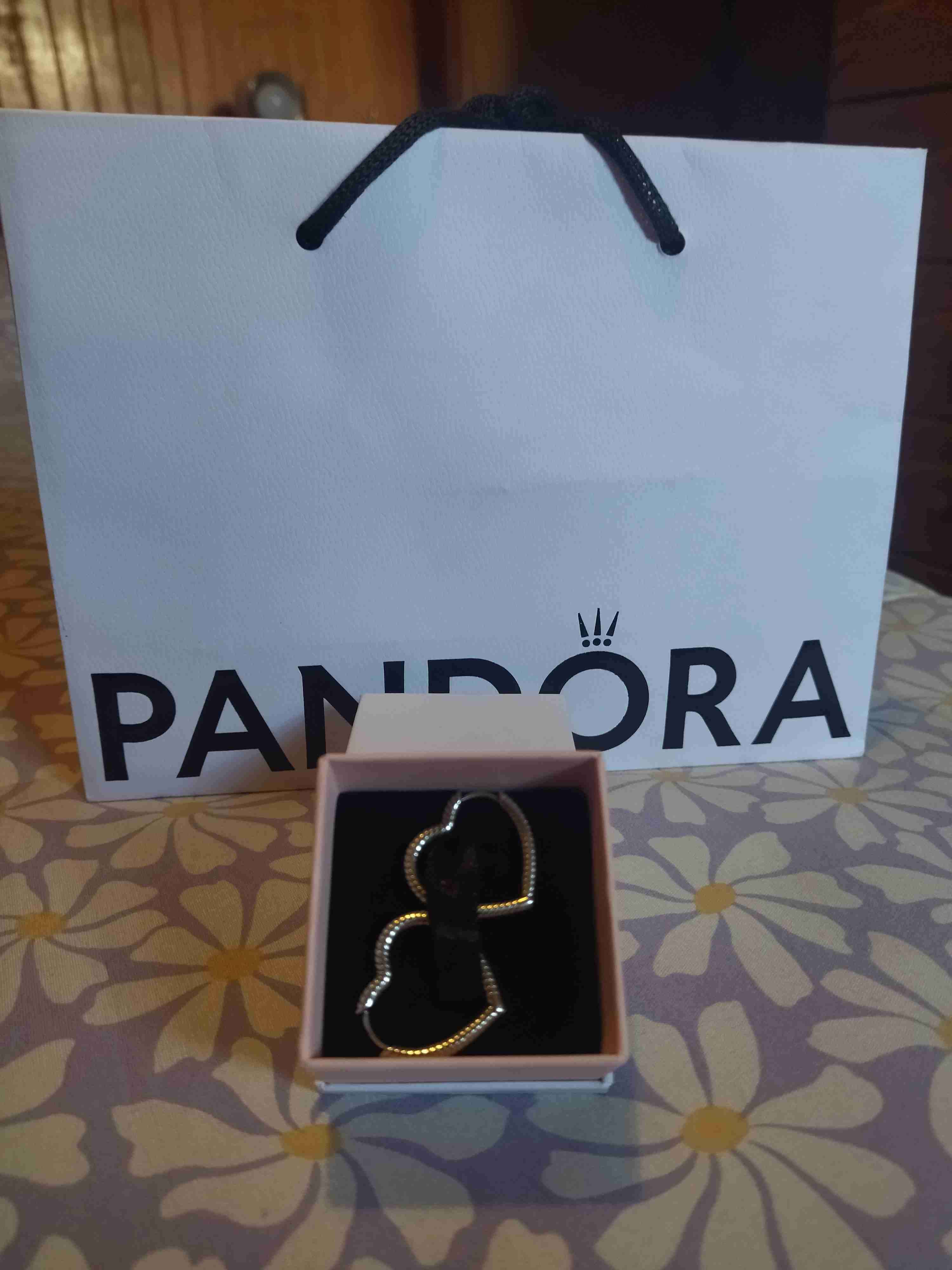 Aros de corazón Pandora plateados - miniatura 2