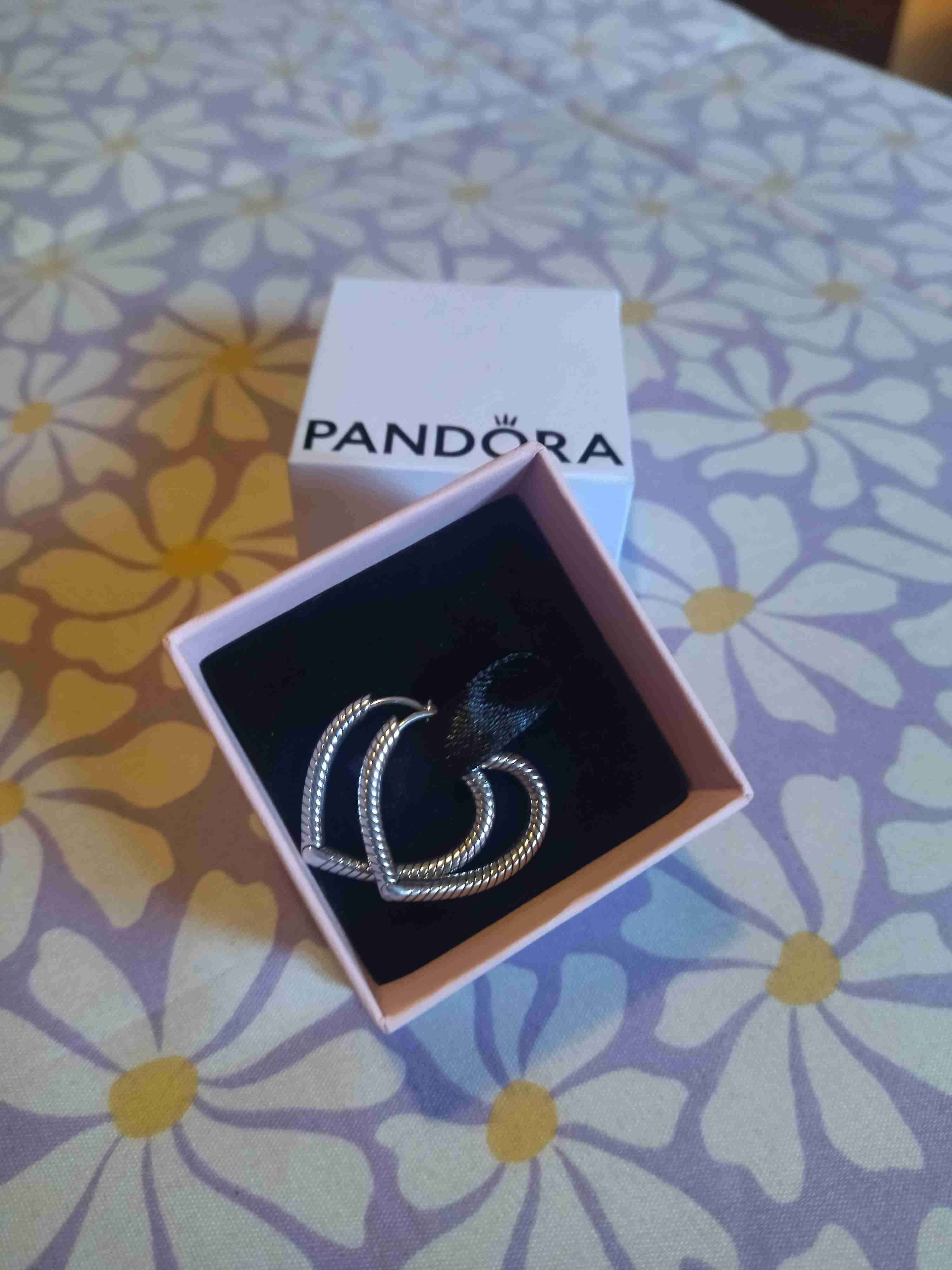 Aros de corazón Pandora plateados - miniatura 4