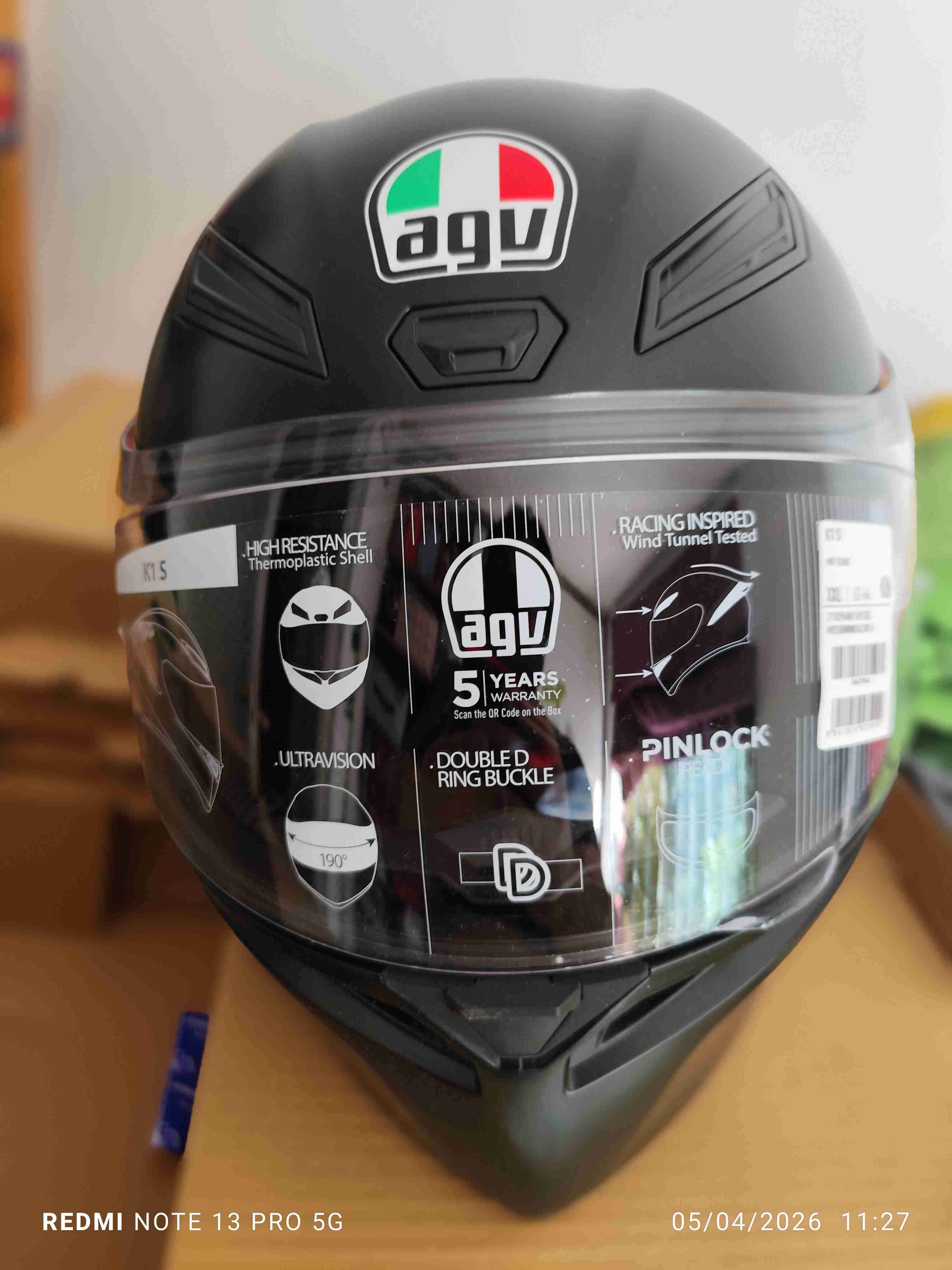 Casco negro AGV K1 nuevo. Incluye Pinlock - miniatura 1