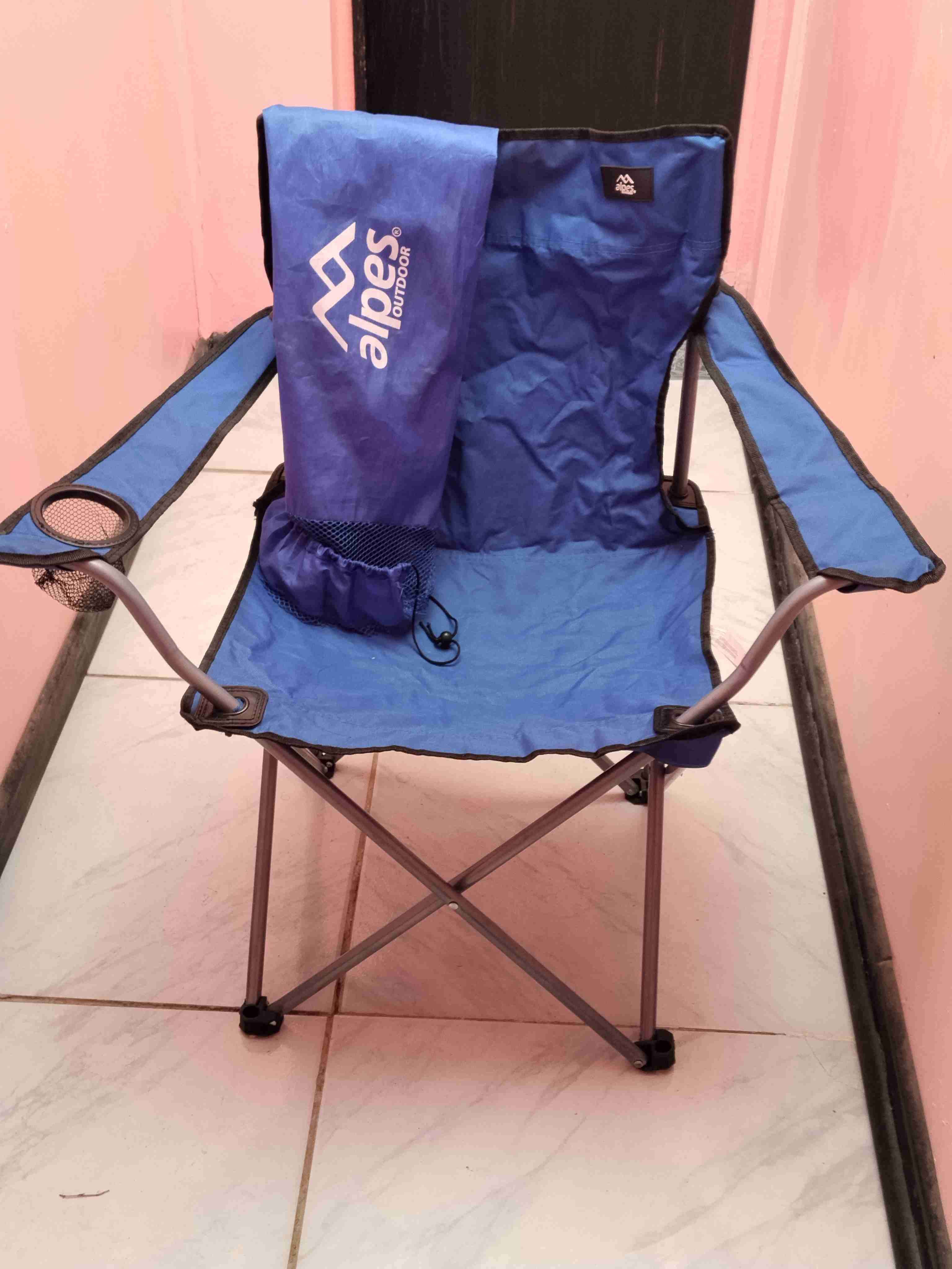 Silla de playa plegable azul Alpes y Klimber - miniatura 1