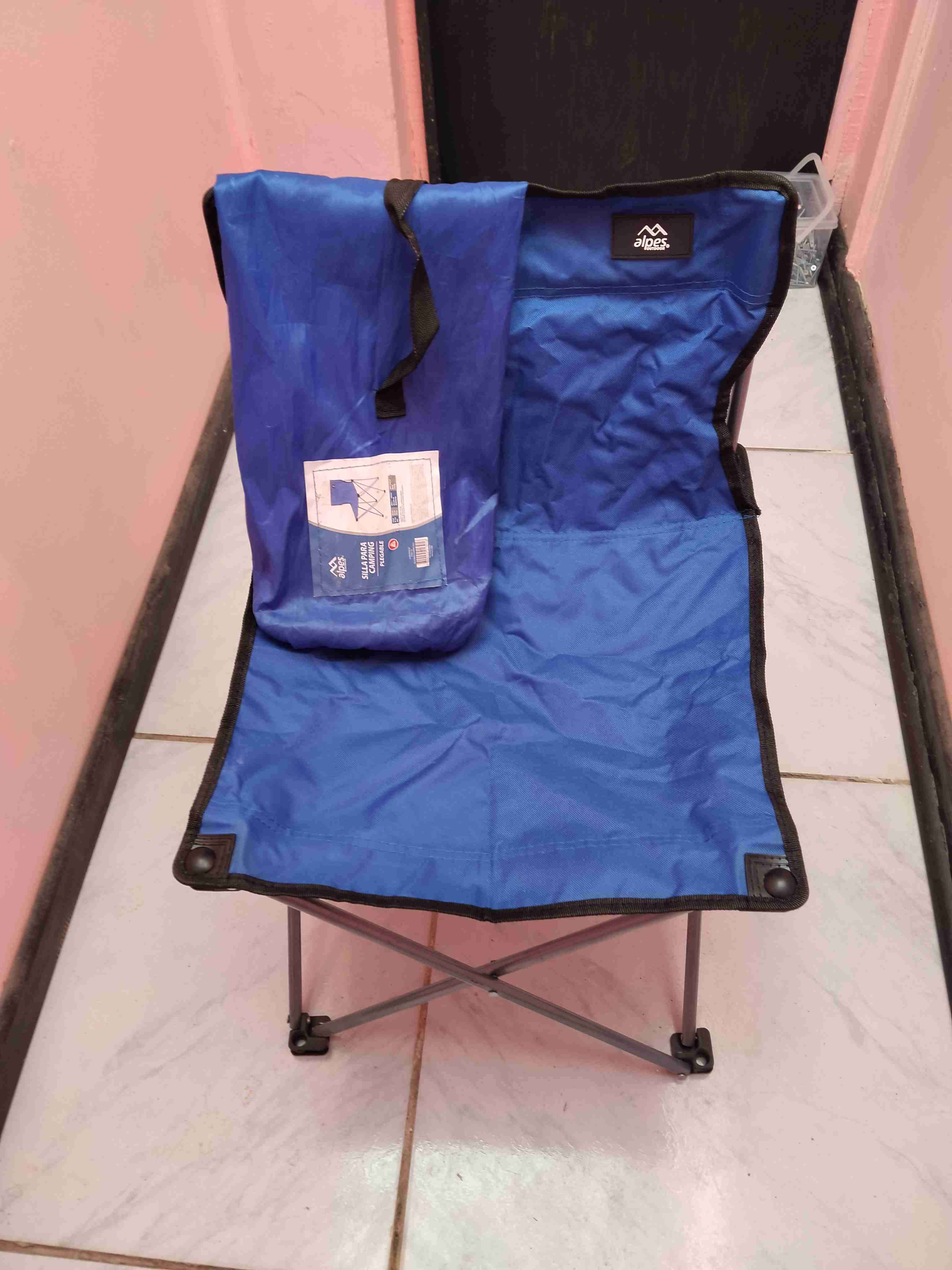 Silla de playa plegable azul Alpes y Klimber - miniatura 3