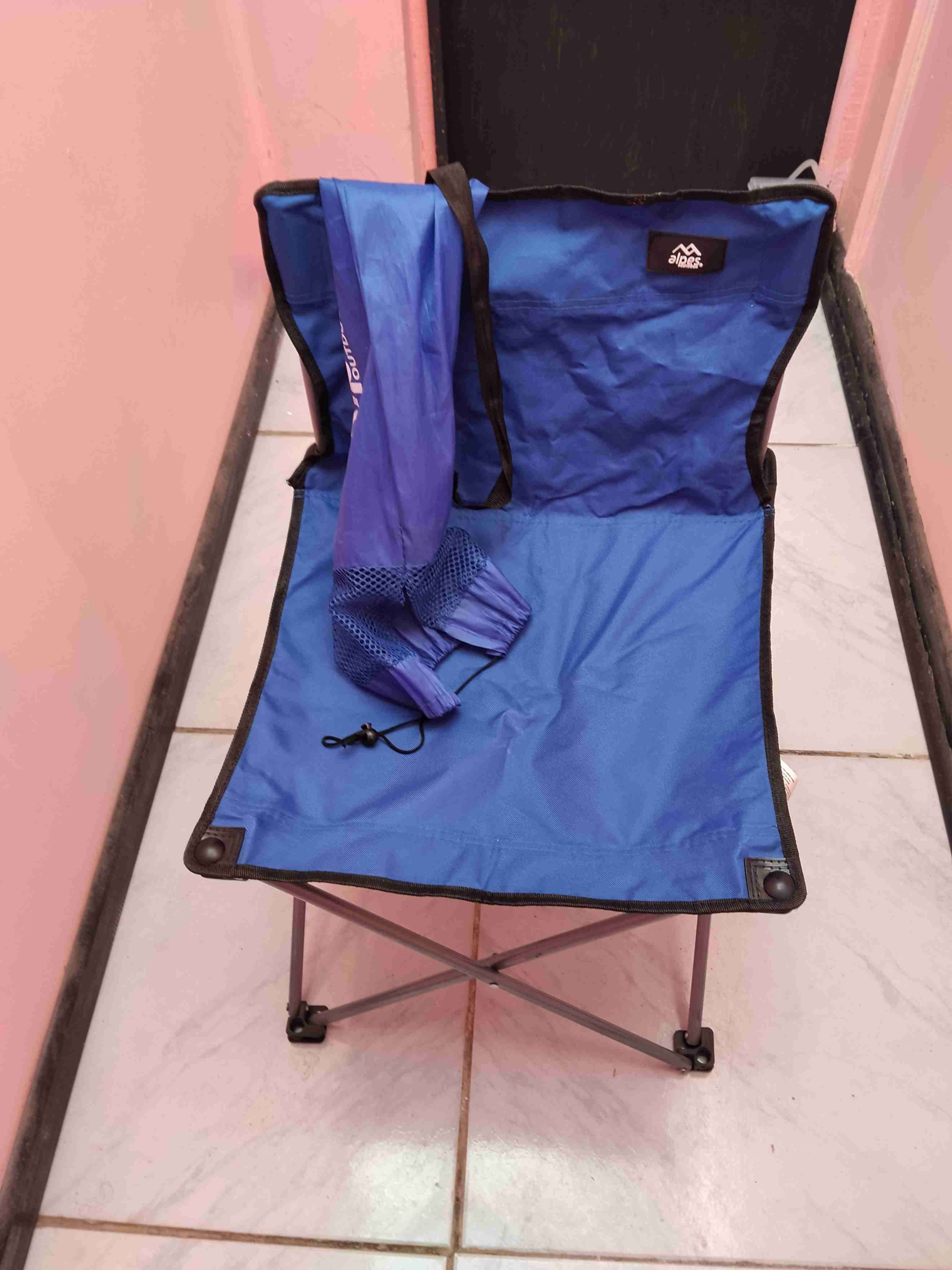 Silla de playa plegable azul Alpes y Klimber - miniatura 4