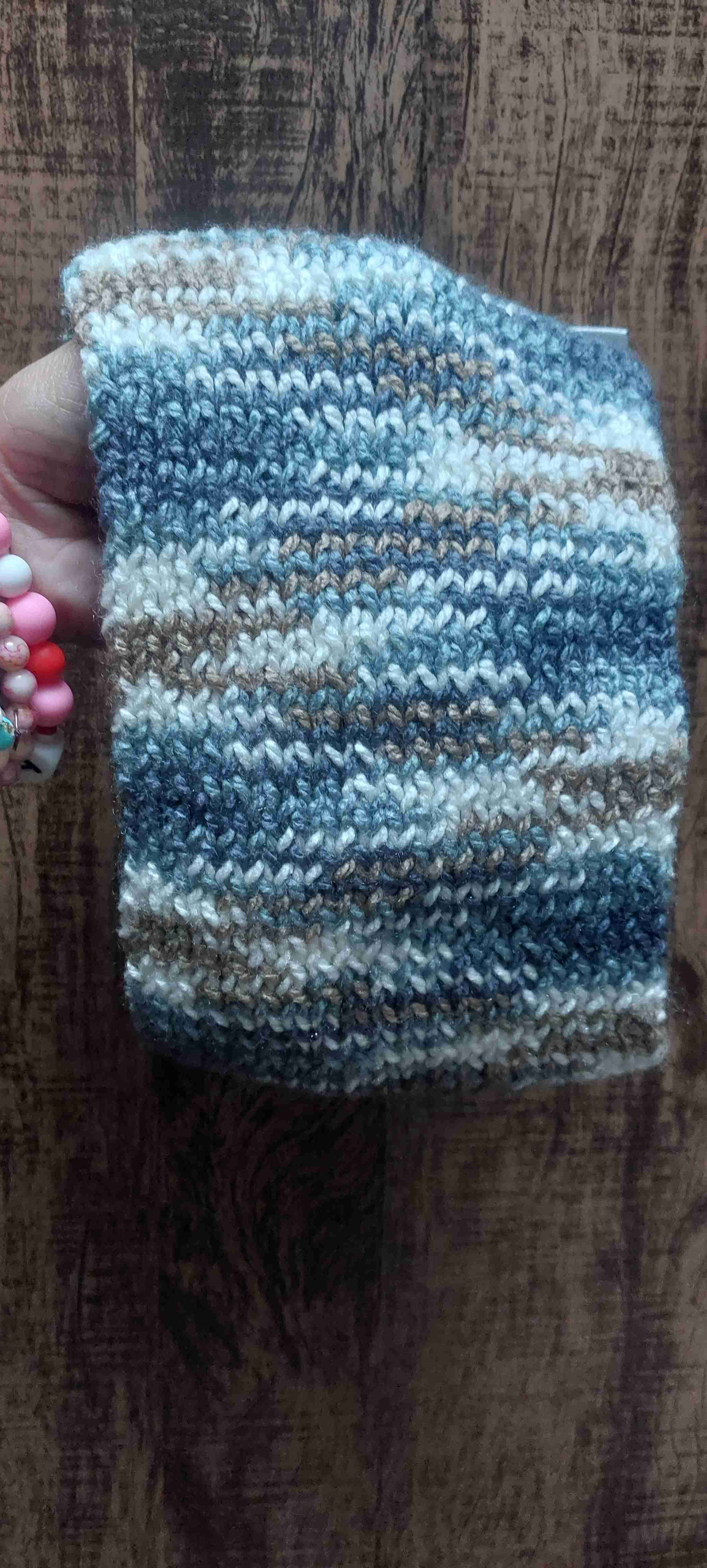 Cintillo de lana tejido a mano. - miniatura 2