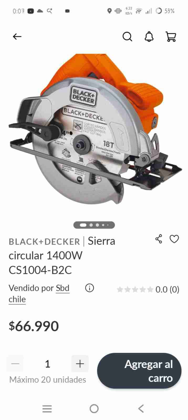 Sierra circular Black+Decker 1400W