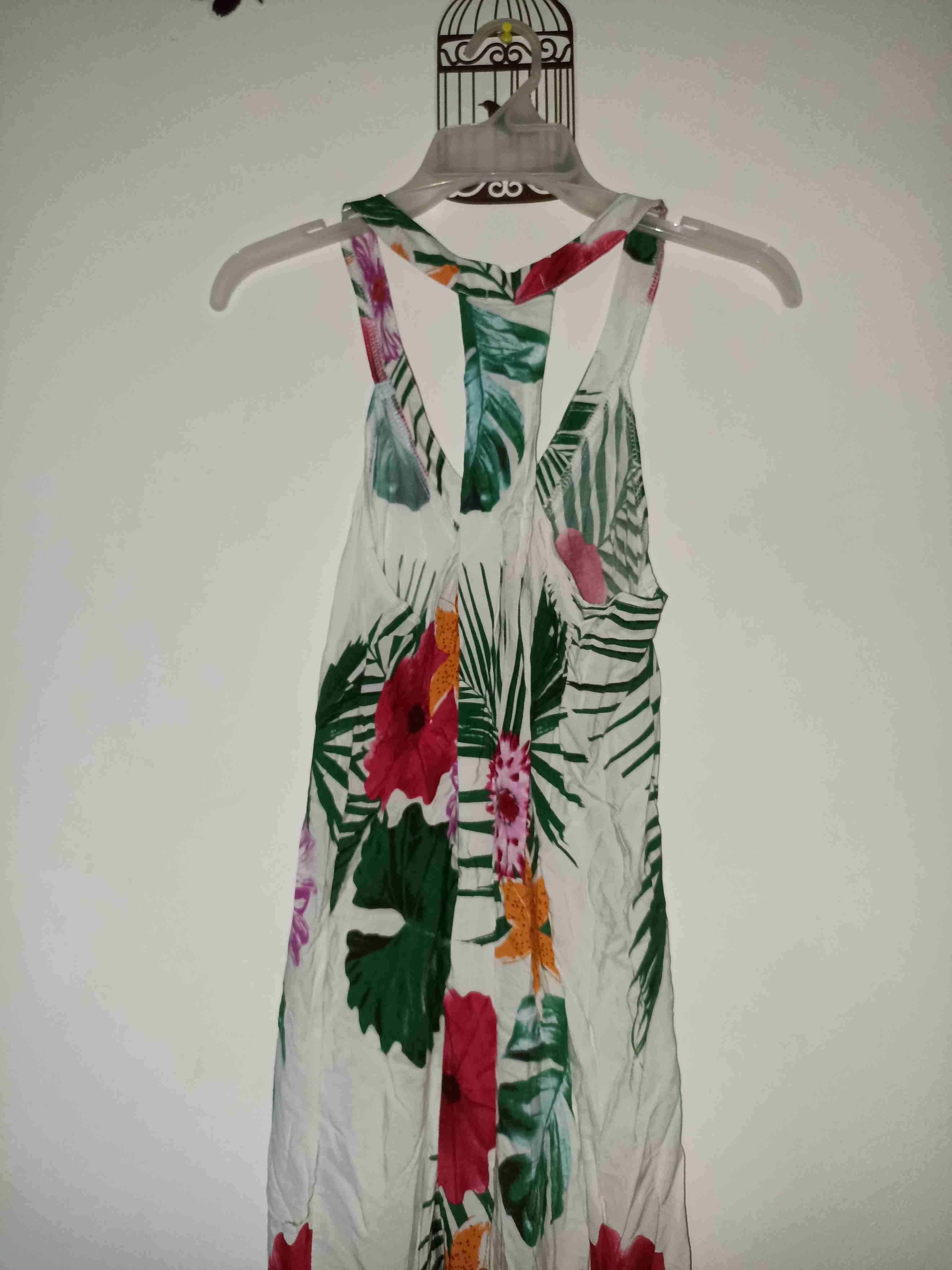 Vestido largo floral tropical - 2