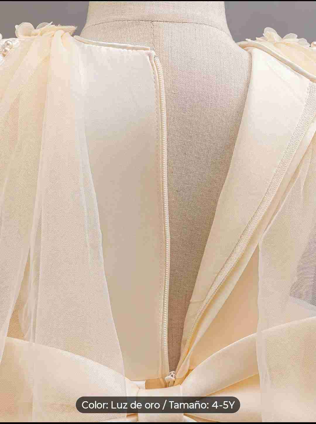 Vestido beige para niña Talla 4 a 5 años - miniatura 4