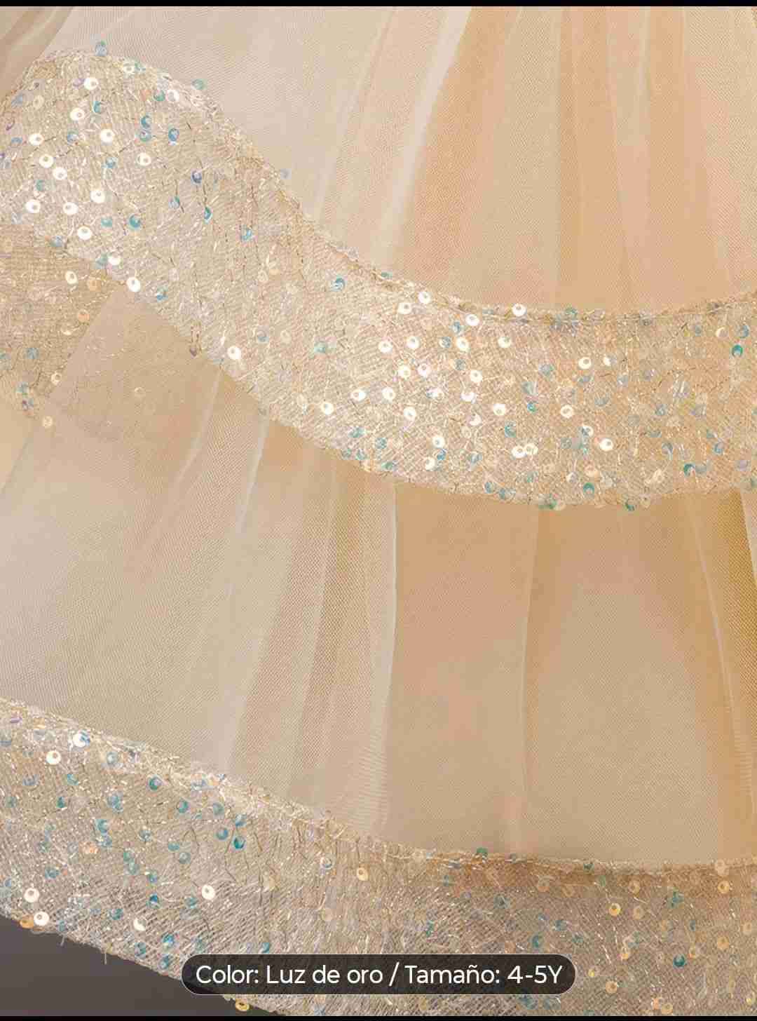 Vestido beige para niña Talla 4 a 5 años - miniatura 5