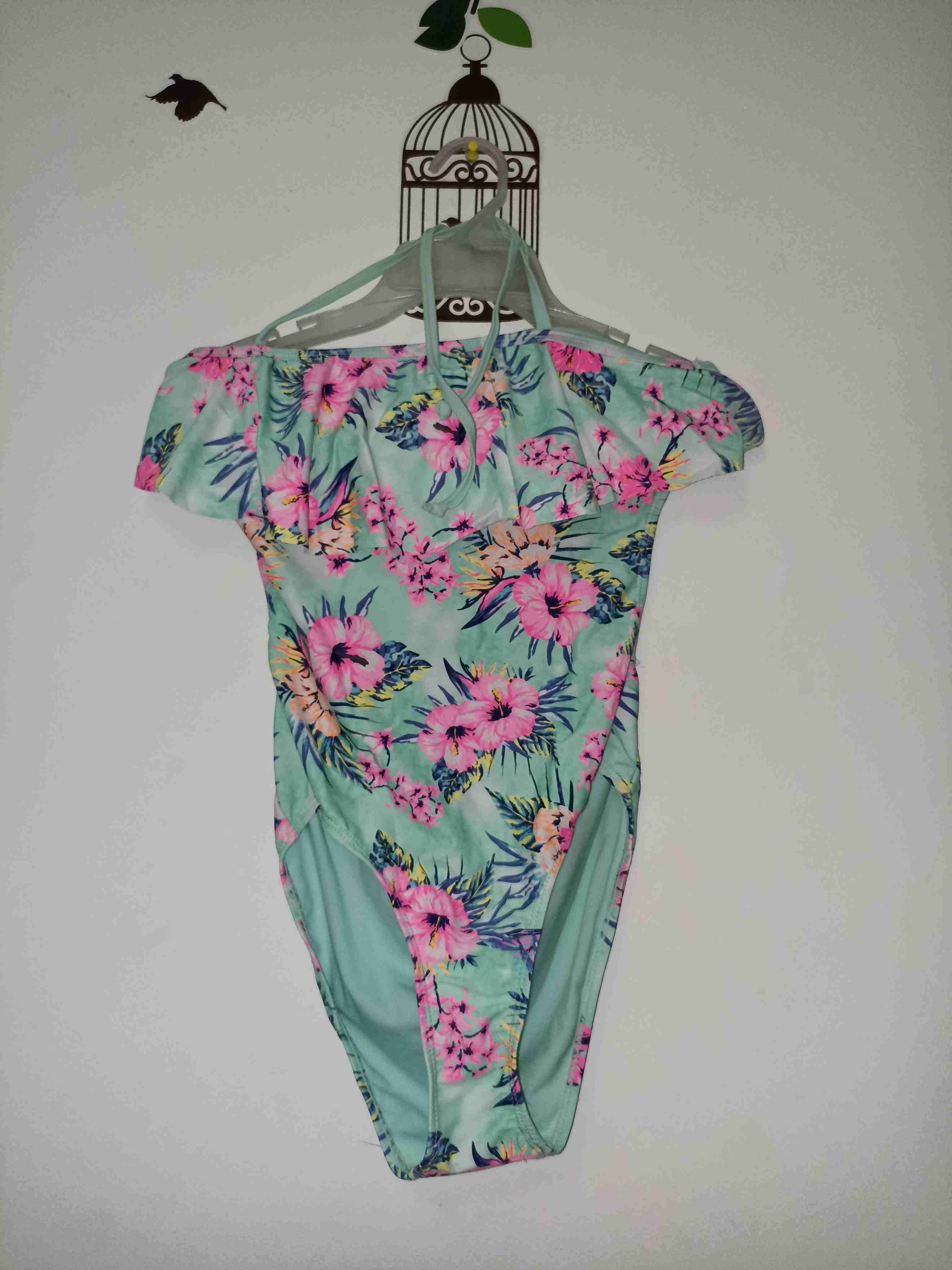 Traje de baño floral verde - 1