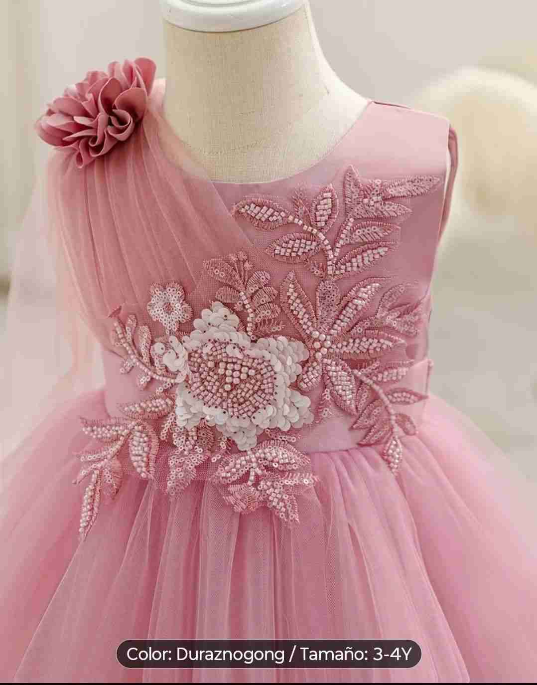 Vestido de fiesta rosa niña Talla 3 a 4 años - miniatura 2
