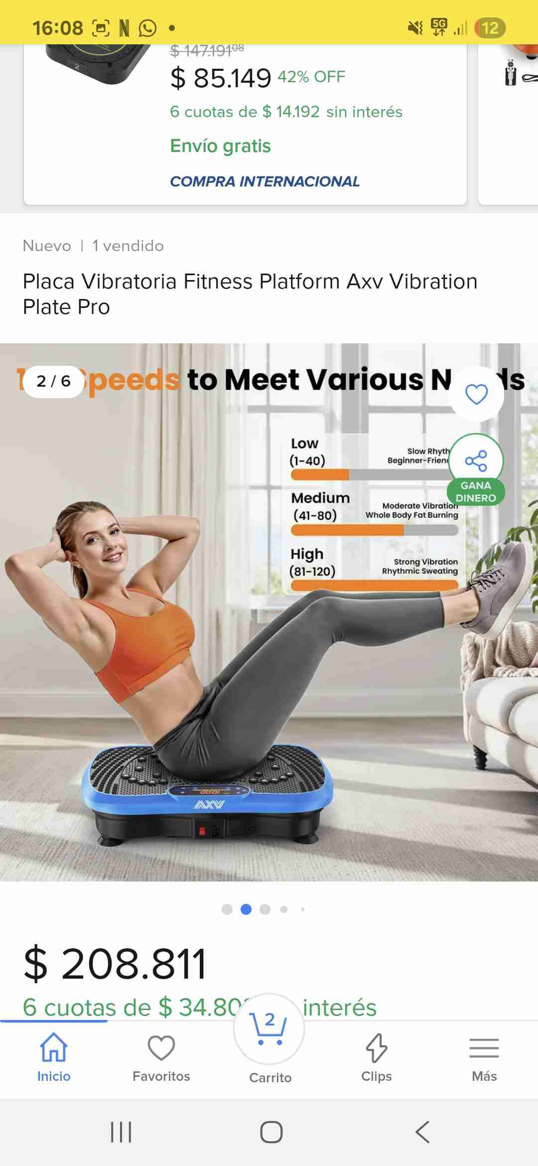 Plataforma Vibratoria Fitness AXV - miniatura 1